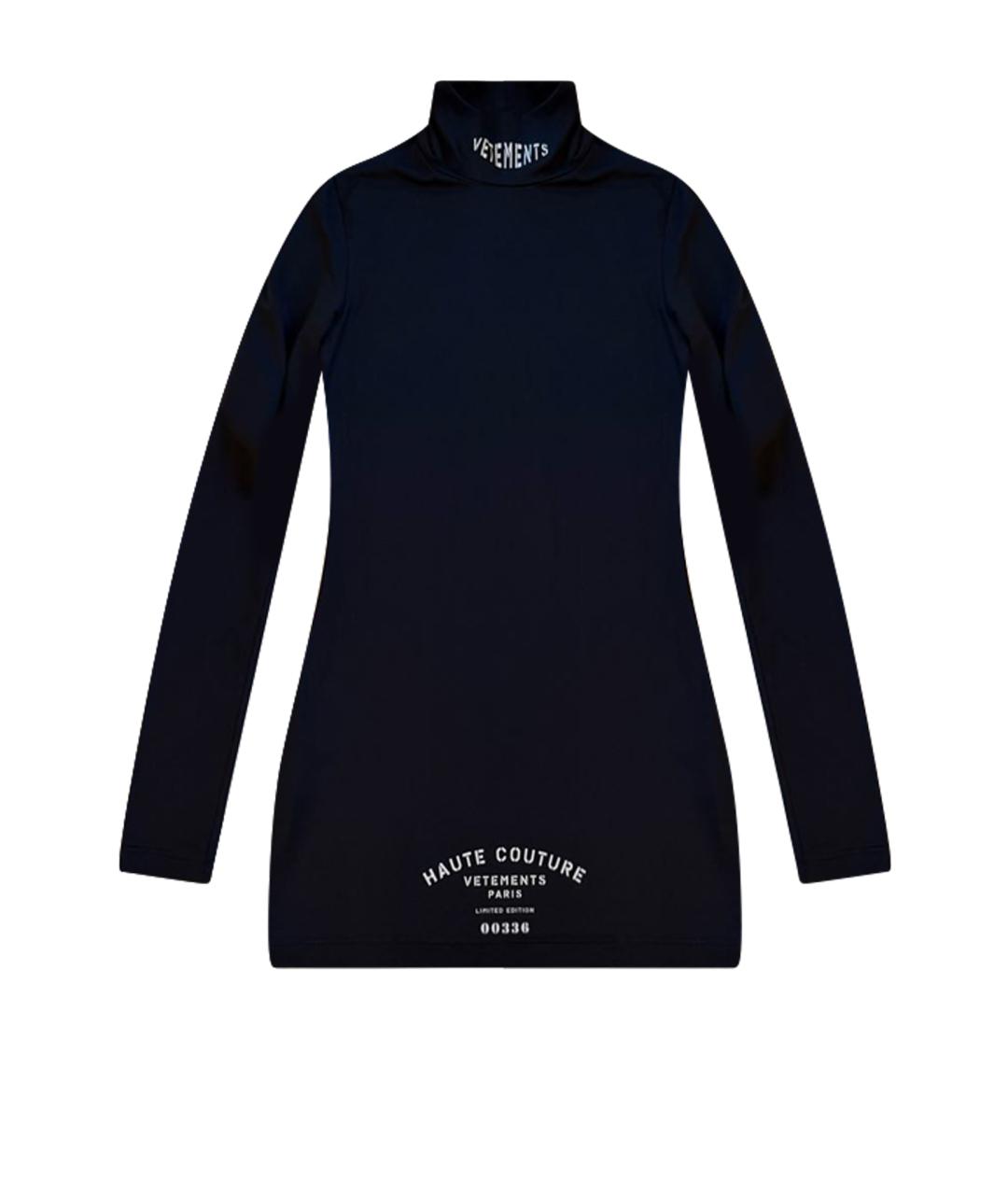 VETEMENTS Черное хлопко-эластановое коктейльное платье, фото 1
