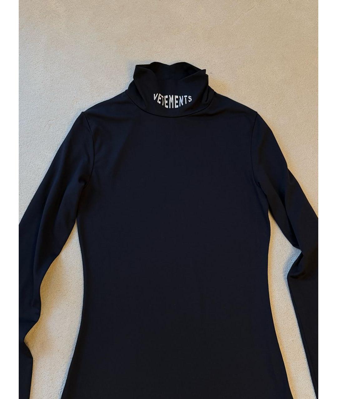 VETEMENTS Черное хлопко-эластановое коктейльное платье, фото 3