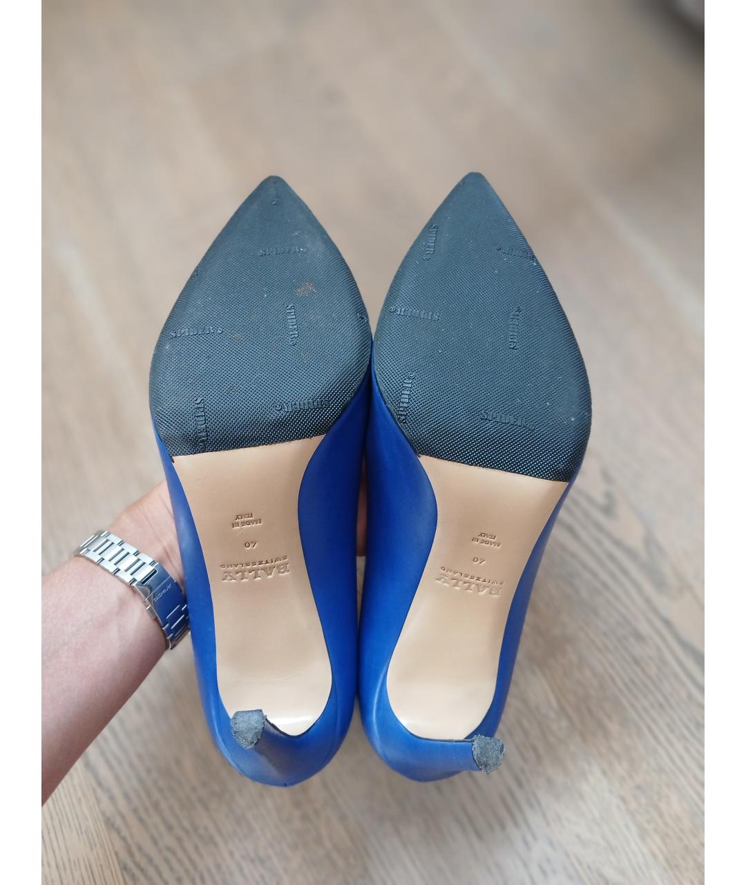 BALLY Синие кожаные туфли, фото 5