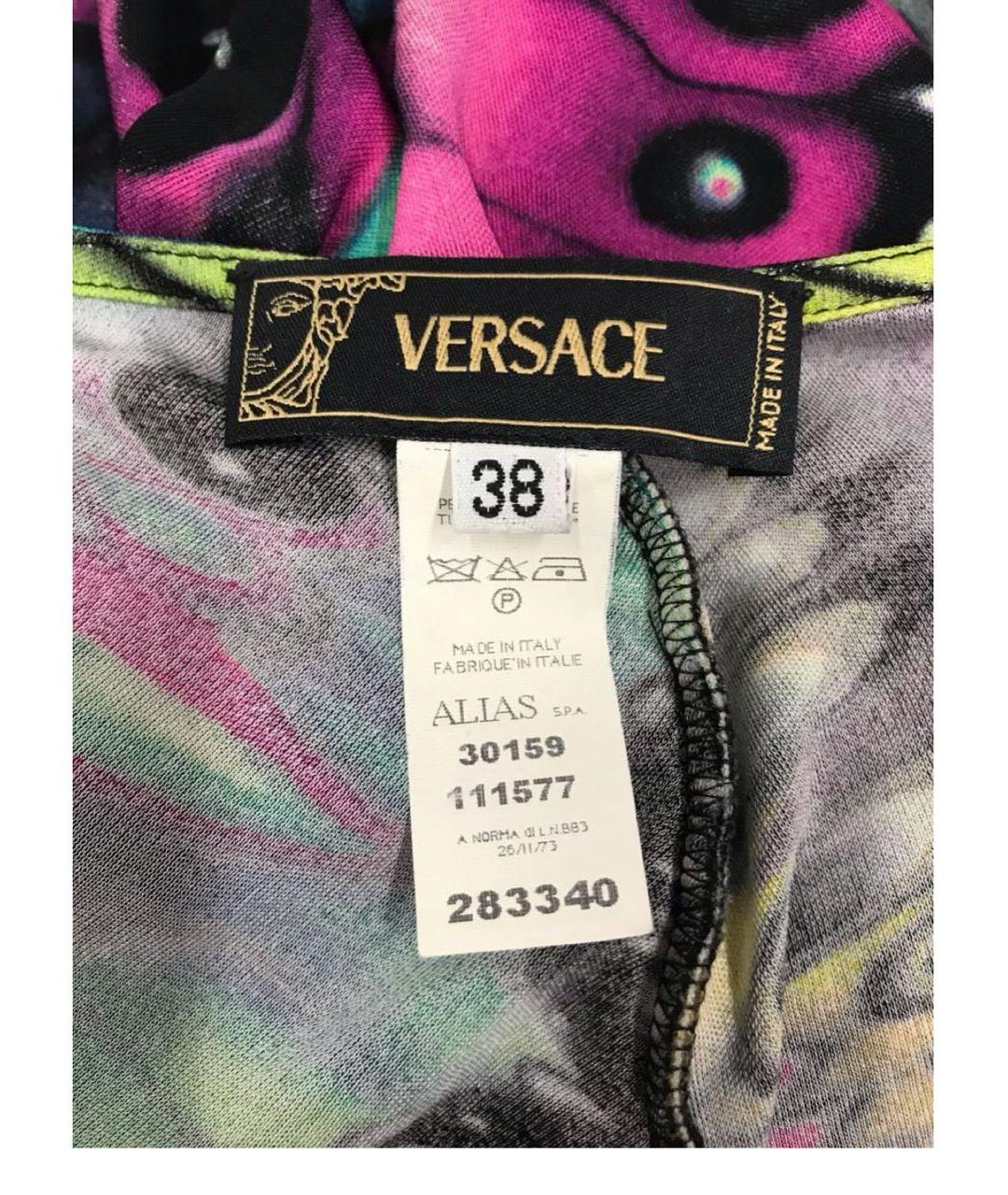 VERSACE Мульти вискозное коктейльное платье, фото 3