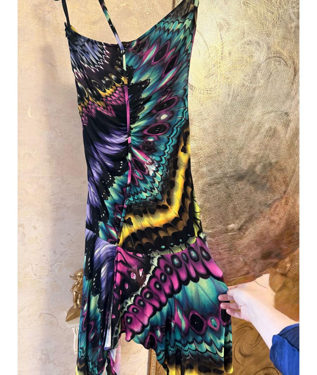 VERSACE Мульти вискозное коктейльное платье, фото 2