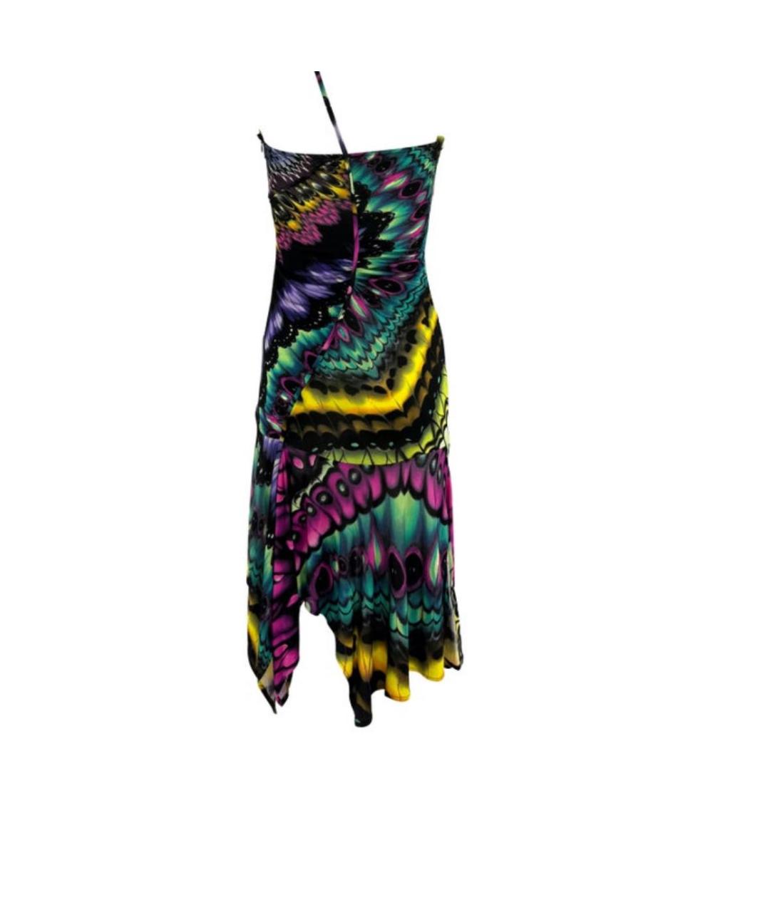 VERSACE Мульти вискозное коктейльное платье, фото 6