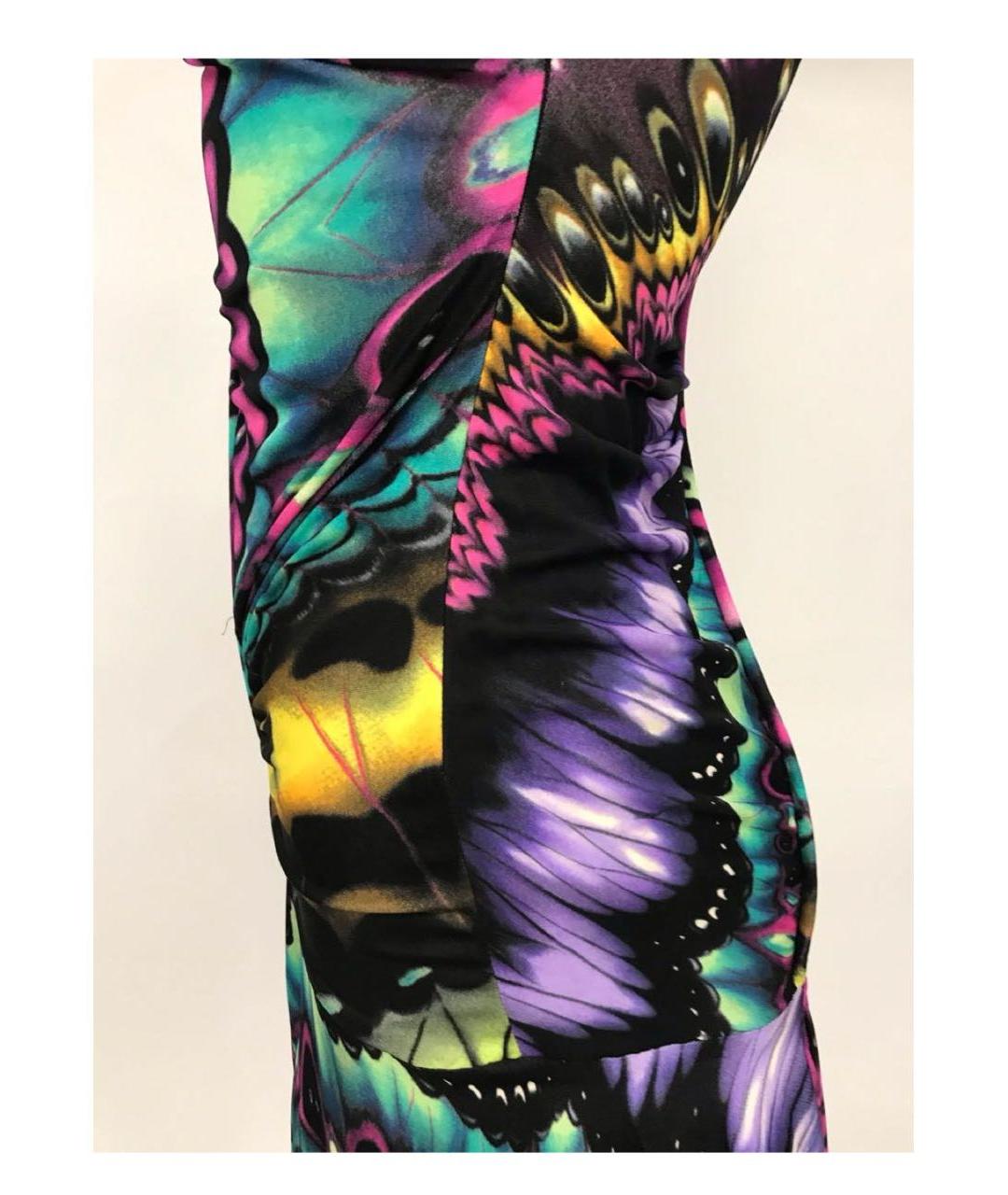 VERSACE Мульти вискозное коктейльное платье, фото 5
