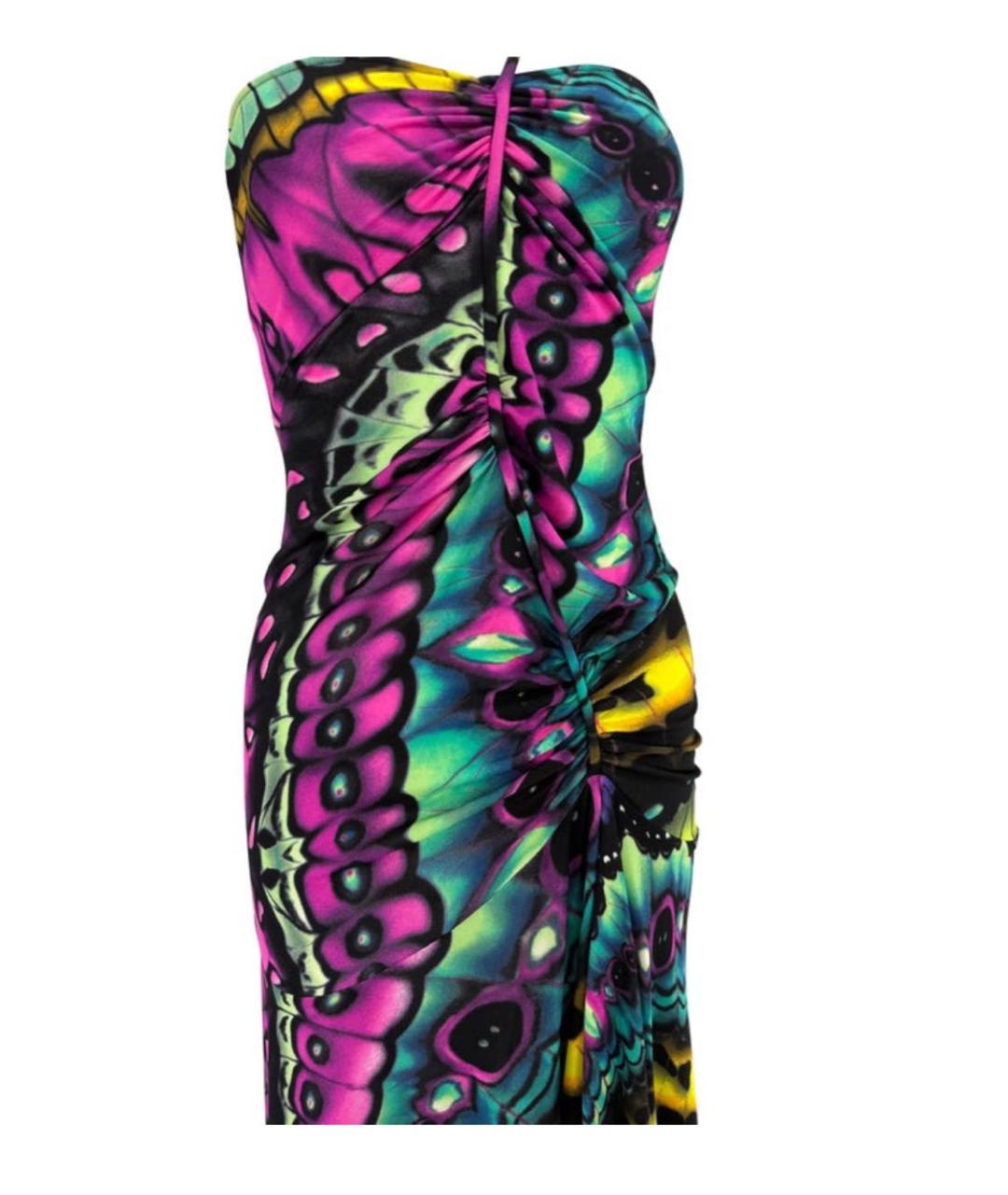 VERSACE Мульти вискозное коктейльное платье, фото 4