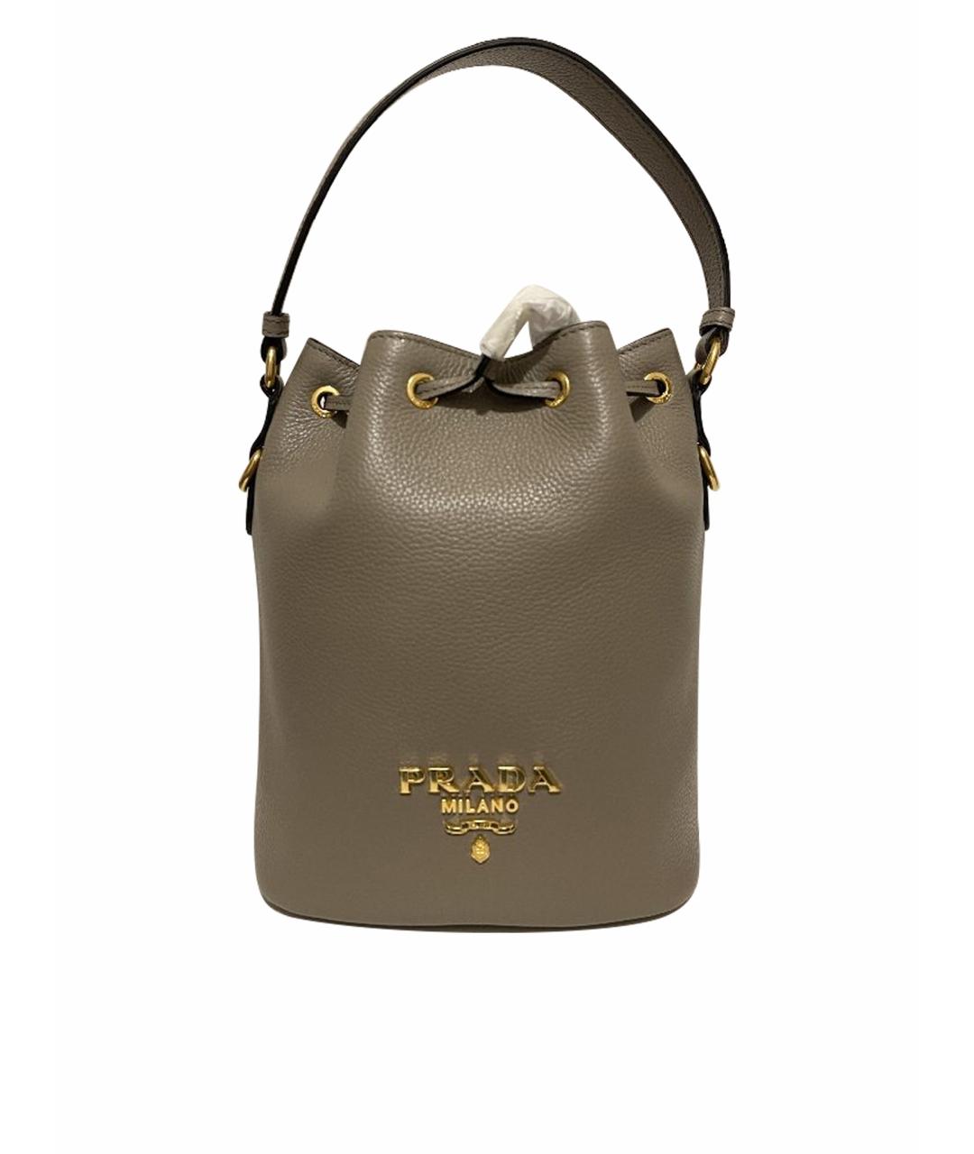 PRADA Бежевая кожаная сумка через плечо, фото 1