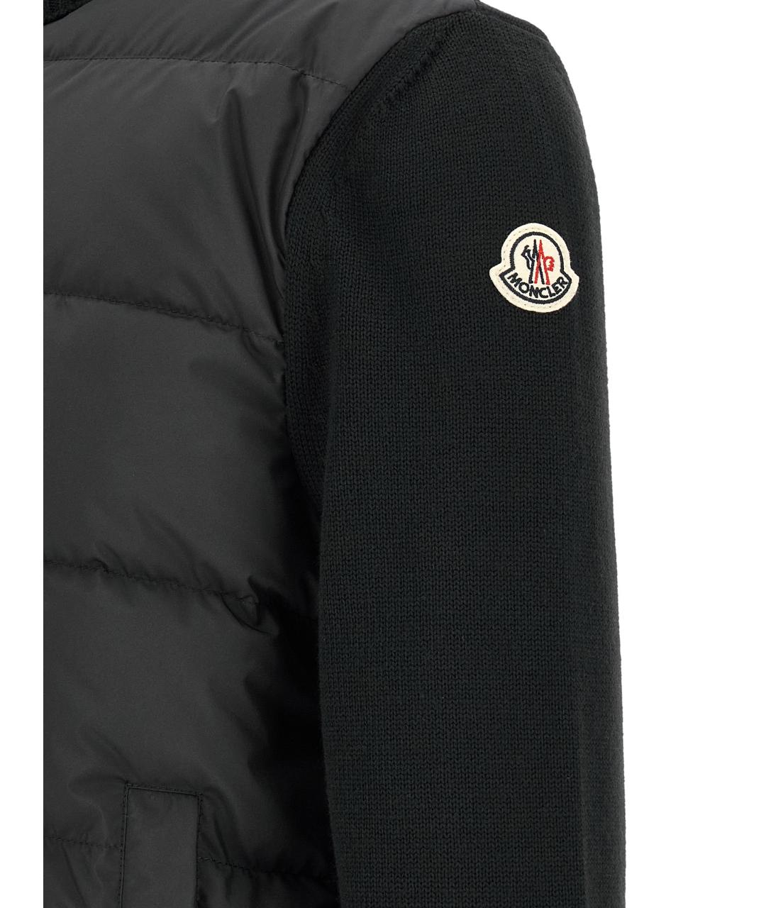 MONCLER Черный полиэстеровый кардиган, фото 5
