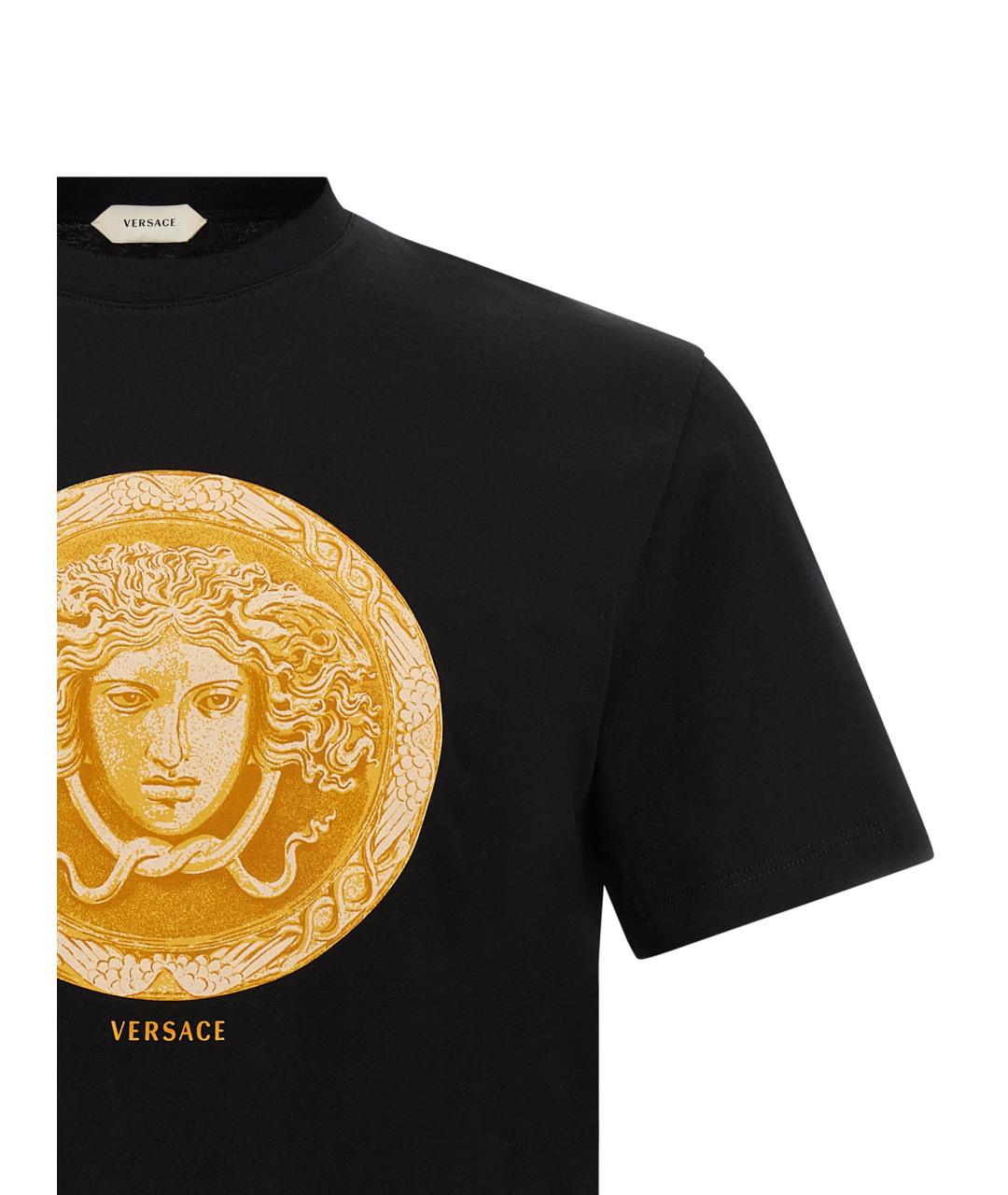 VERSACE Черная хлопковая футболка, фото 3