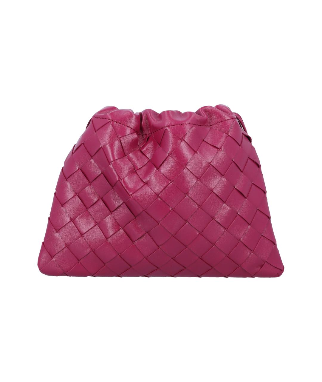 BOTTEGA VENETA Фуксия кожаная сумка через плечо, фото 4