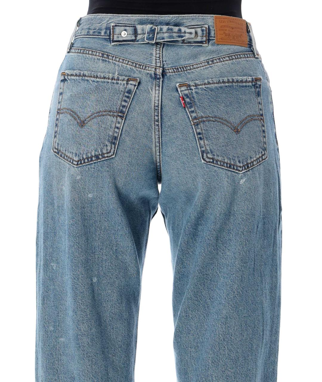 LEVI'S Голубые хлопковые прямые джинсы, фото 3