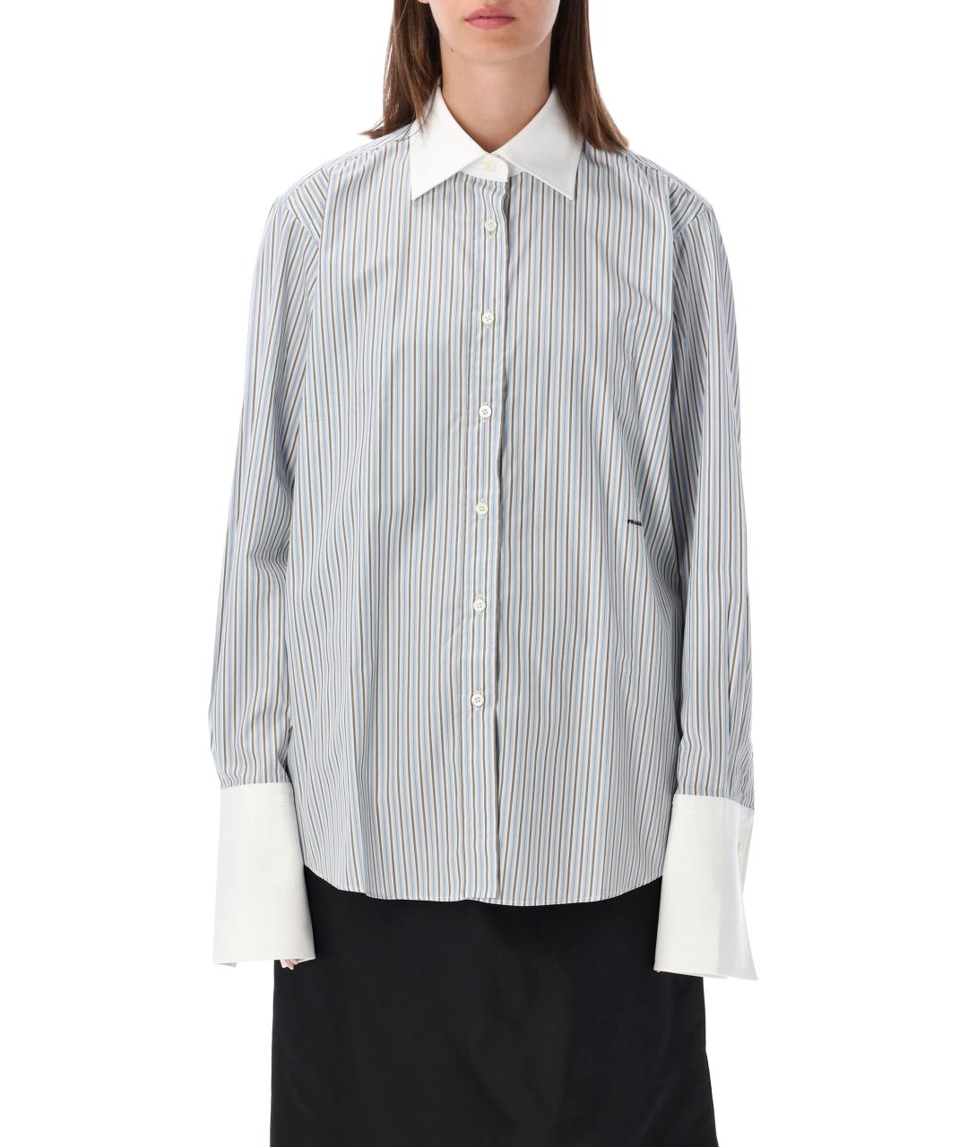 PRADA Голубая хлопковая рубашка, фото 1