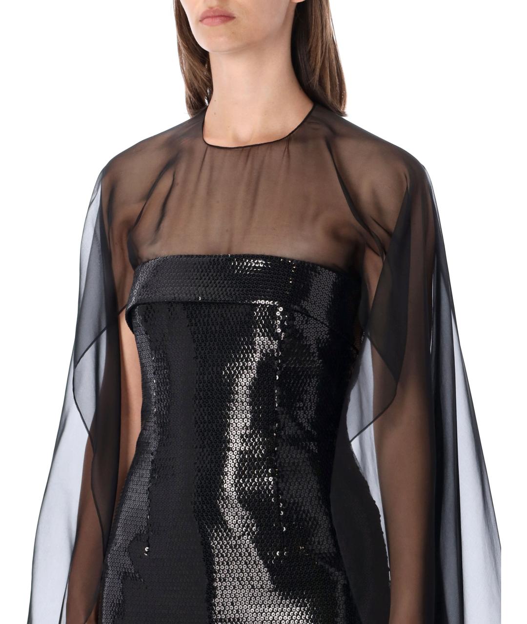 ALBERTA FERRETTI Черное полиэстеровое коктейльное платье, фото 3