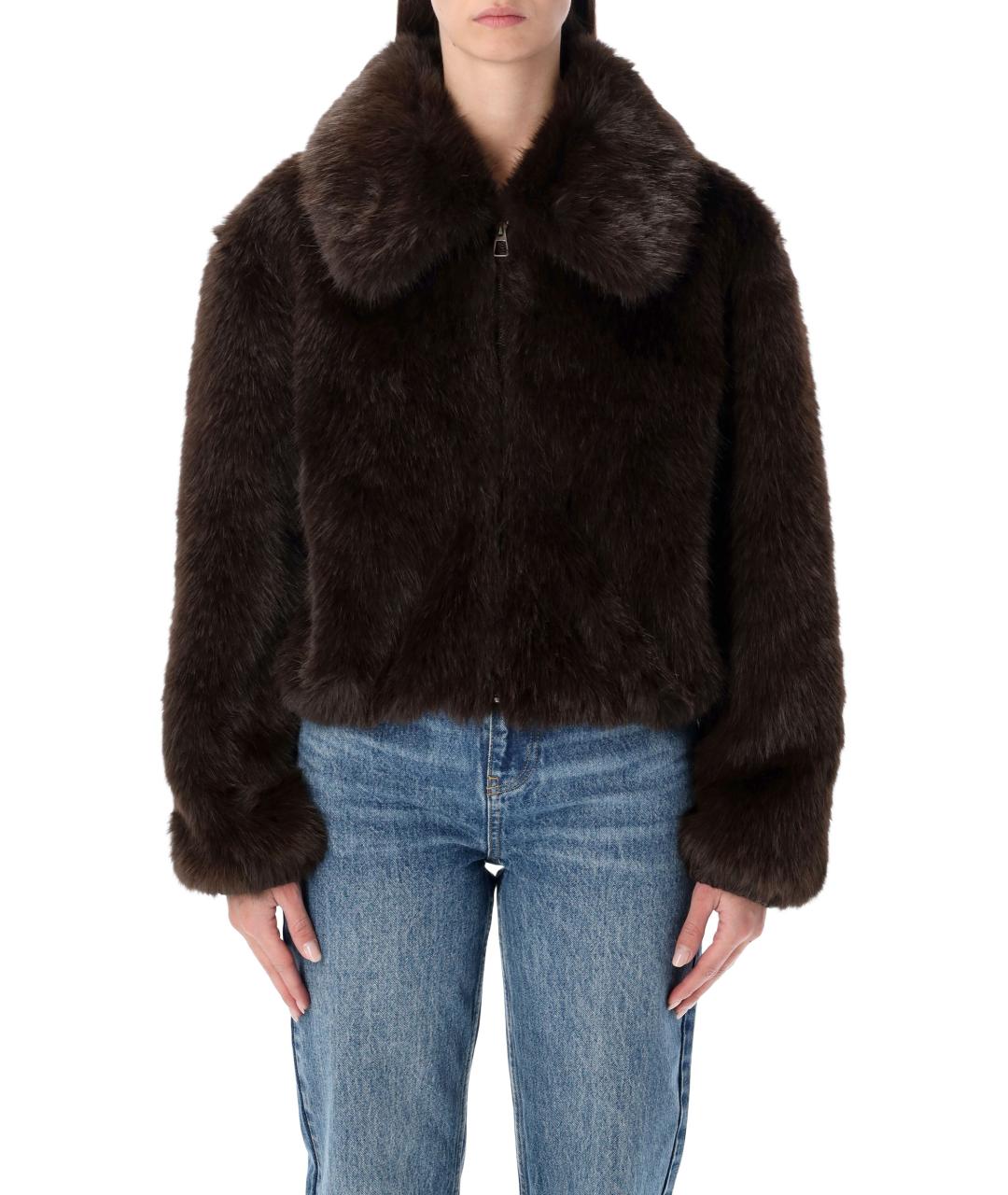THE FRANKIE SHOP Коричневая полиэстеровая куртка, фото 1