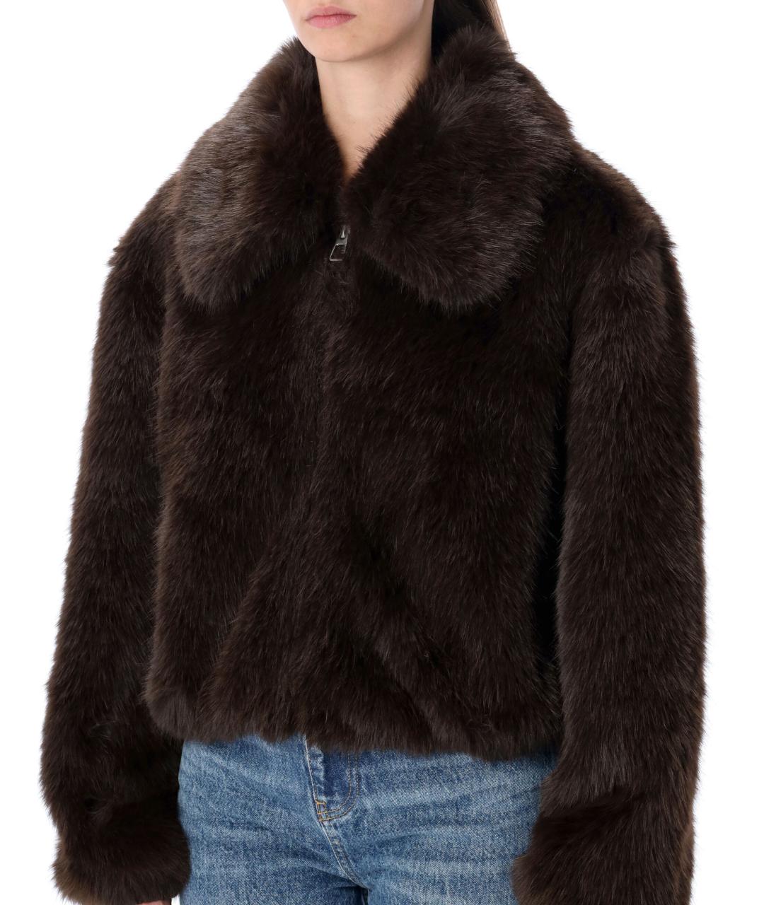 THE FRANKIE SHOP Коричневая полиэстеровая куртка, фото 3
