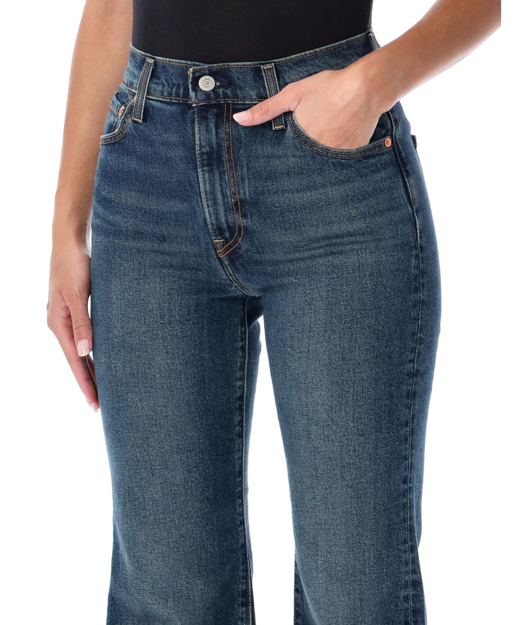 LEVI'S Синие хлопковые прямые джинсы, фото 3