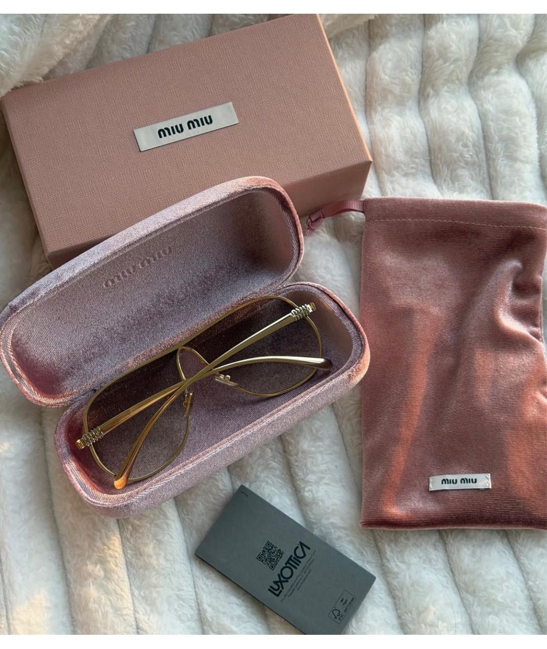 MIU MIU Коричневые металлические солнцезащитные очки, фото 3
