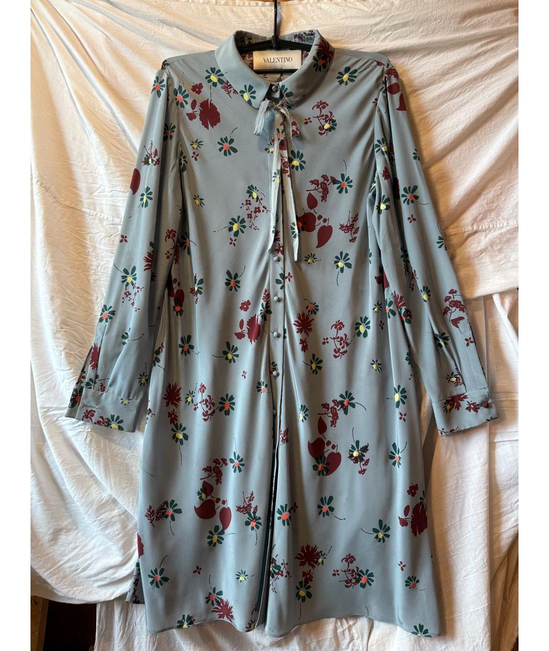 VALENTINO Мульти шелковое повседневное платье, фото 5