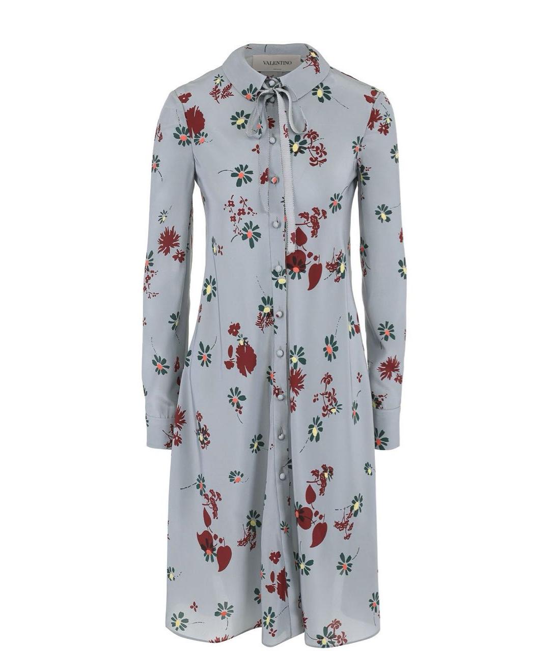 VALENTINO Мульти шелковое повседневное платье, фото 8