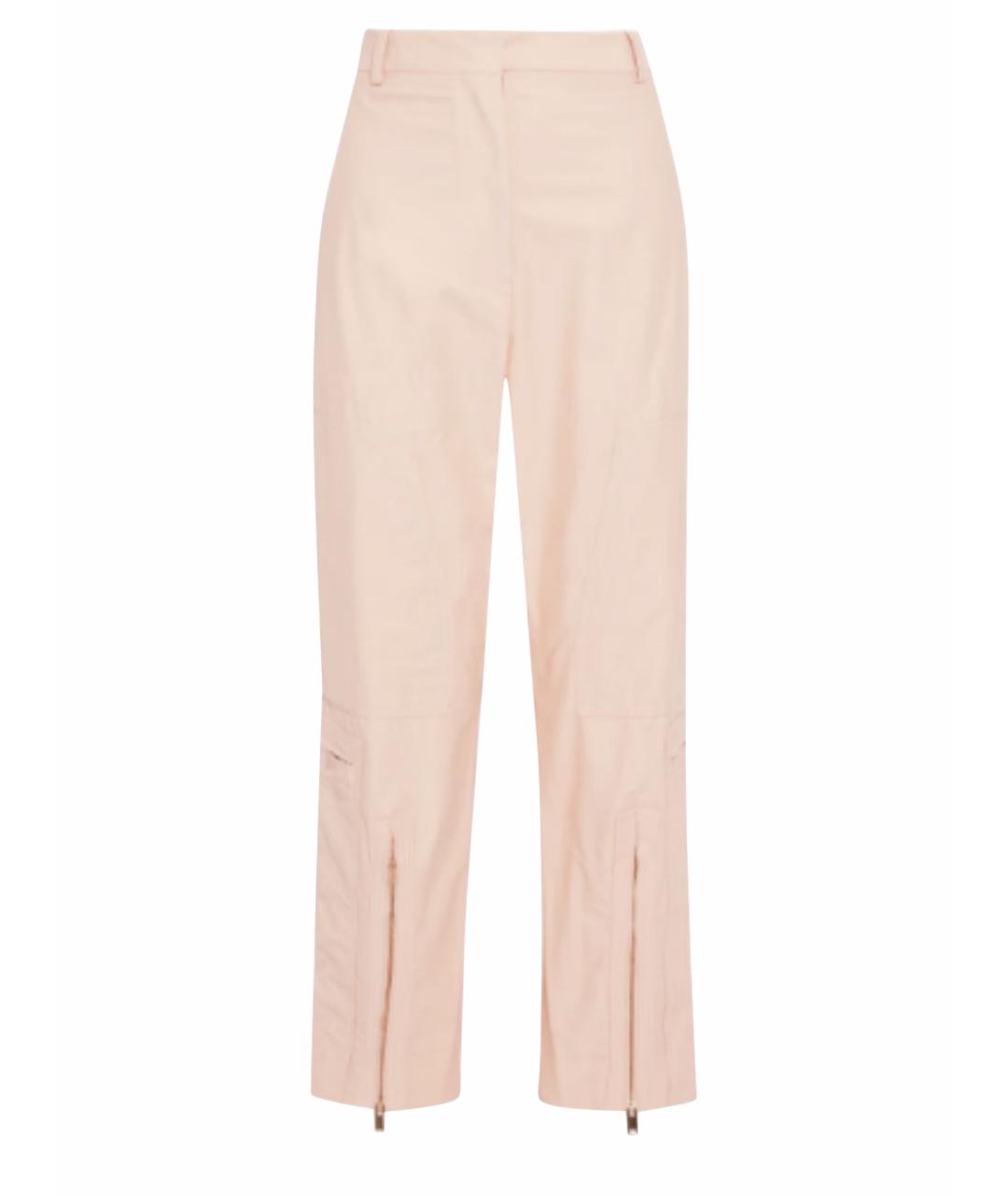 STELLA MCCARTNEY Розовые хлопковые прямые брюки, фото 1