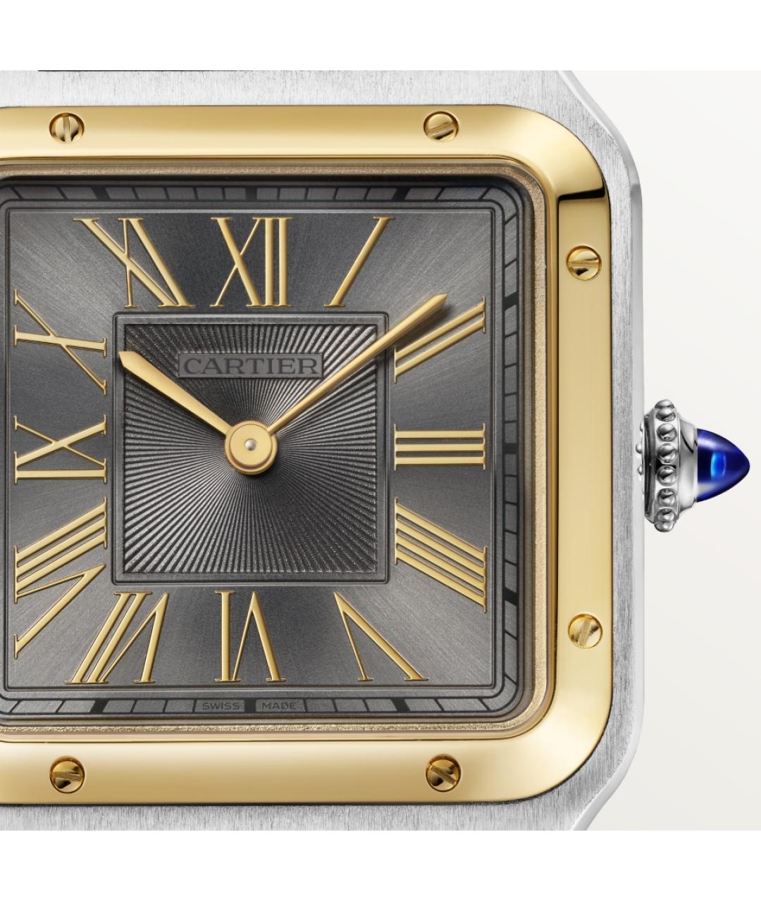 CARTIER Черные часы из желтого золота, фото 5