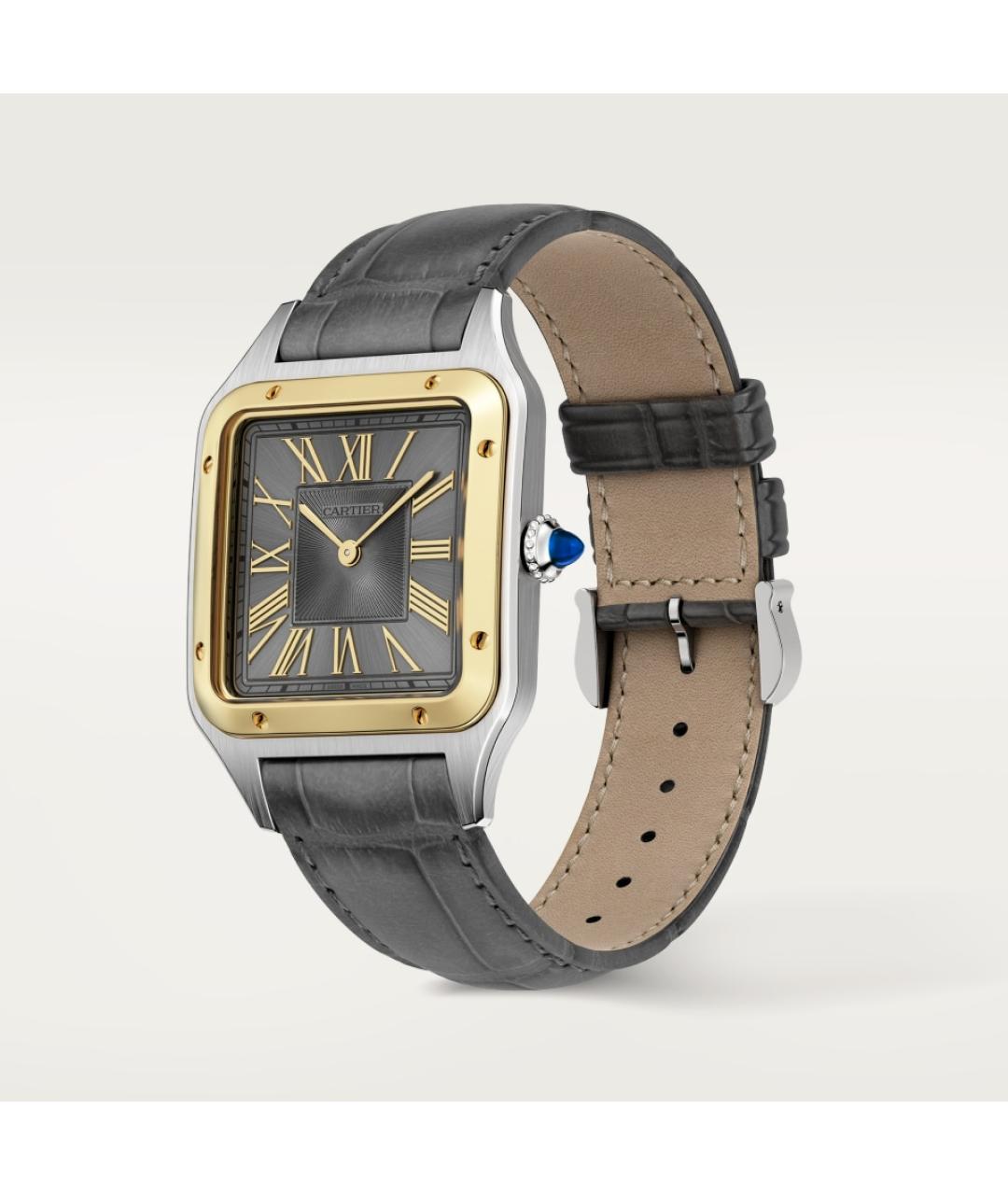 CARTIER Черные часы из желтого золота, фото 2
