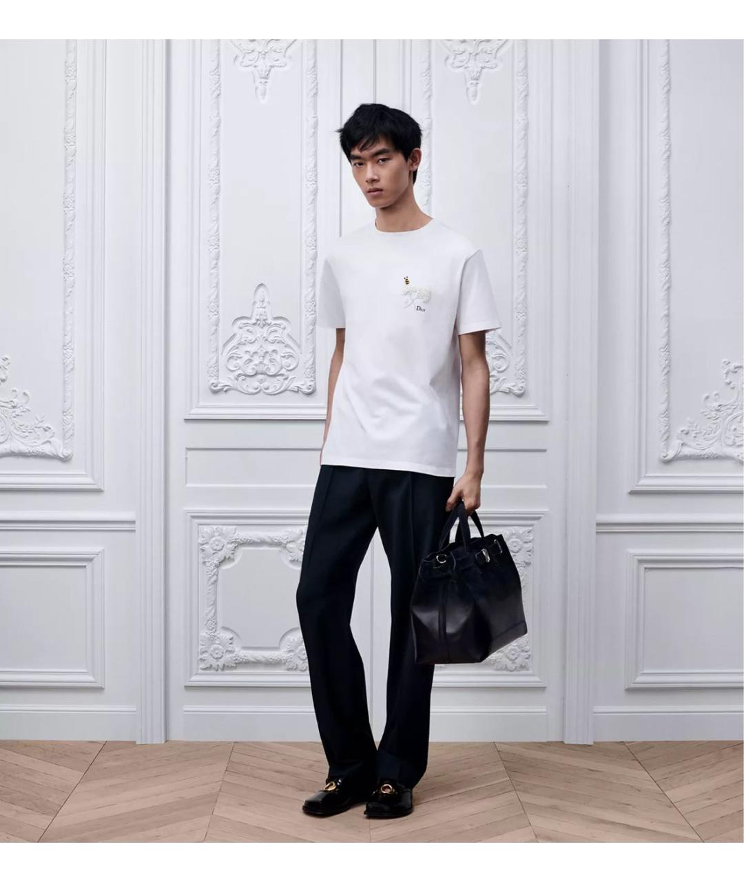 CHRISTIAN DIOR Белая хлопковая футболка, фото 4