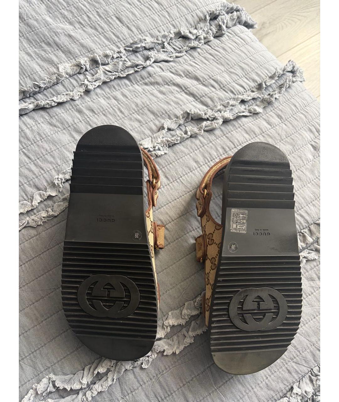 GUCCI Коричневые сандалии, фото 4