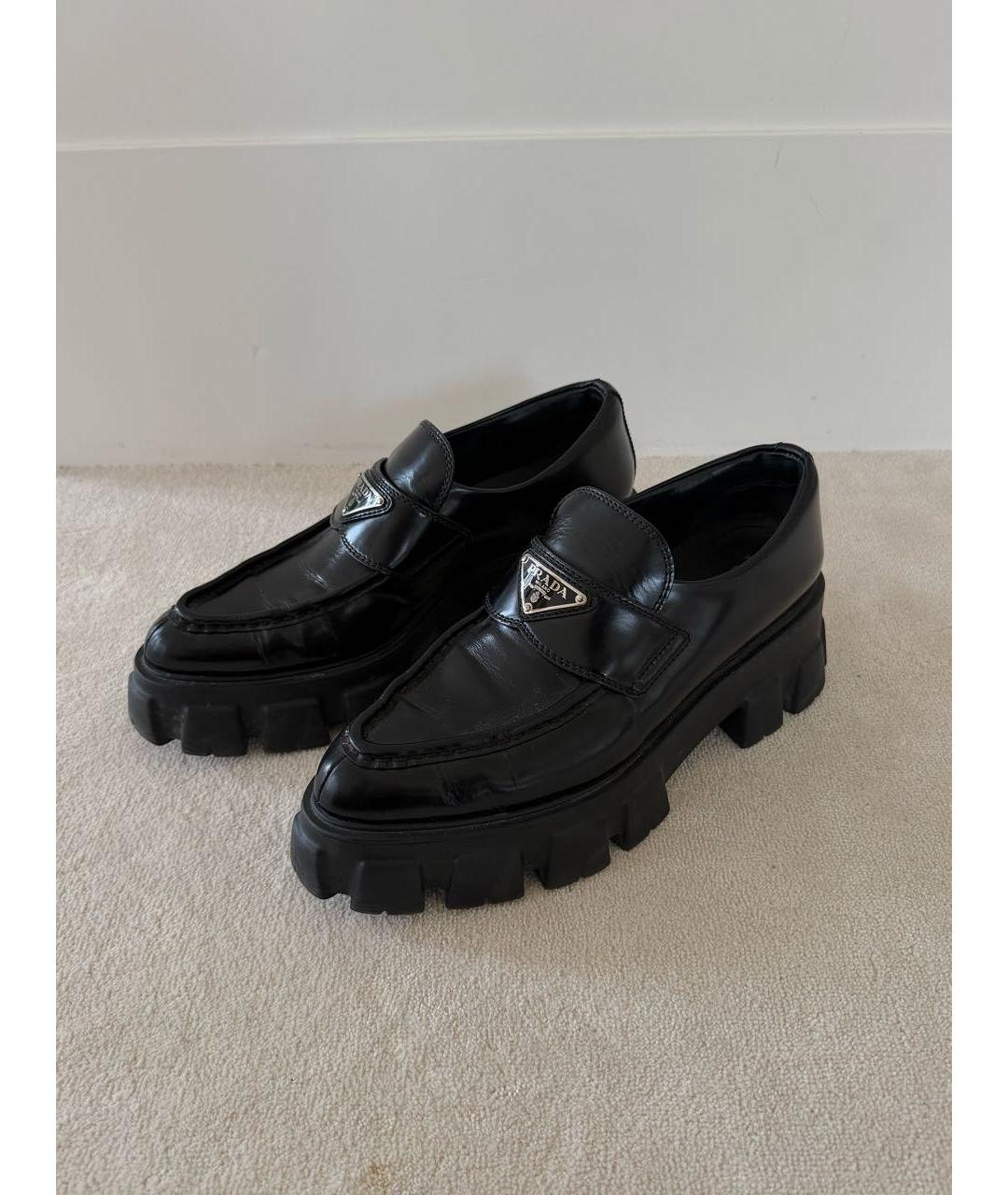 PRADA Черные кожаные лоферы, фото 2