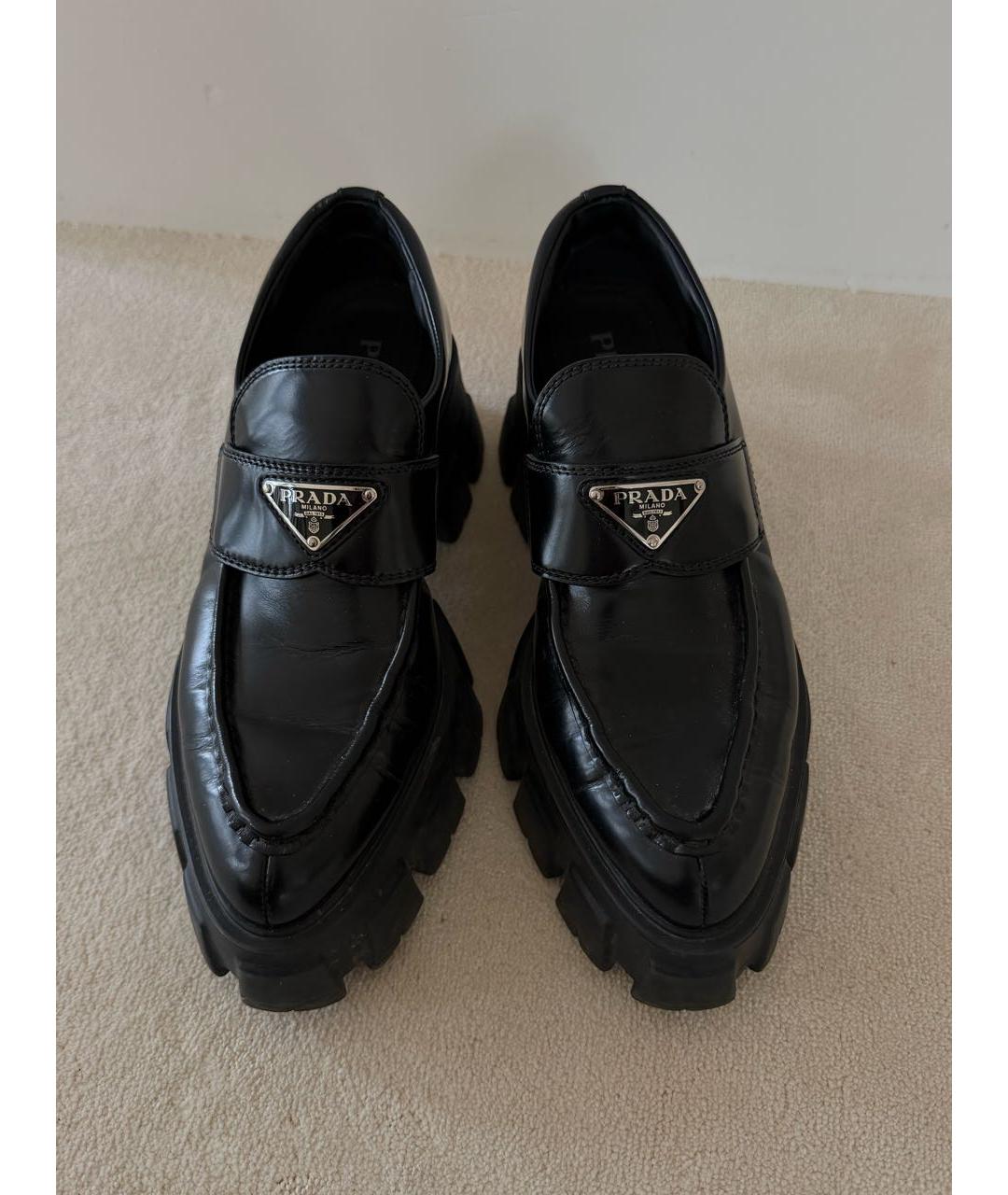 PRADA Черные кожаные лоферы, фото 3