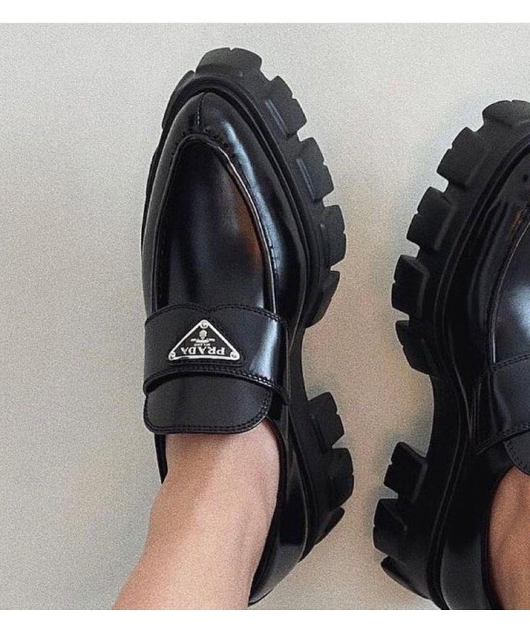 PRADA Черные кожаные лоферы, фото 6