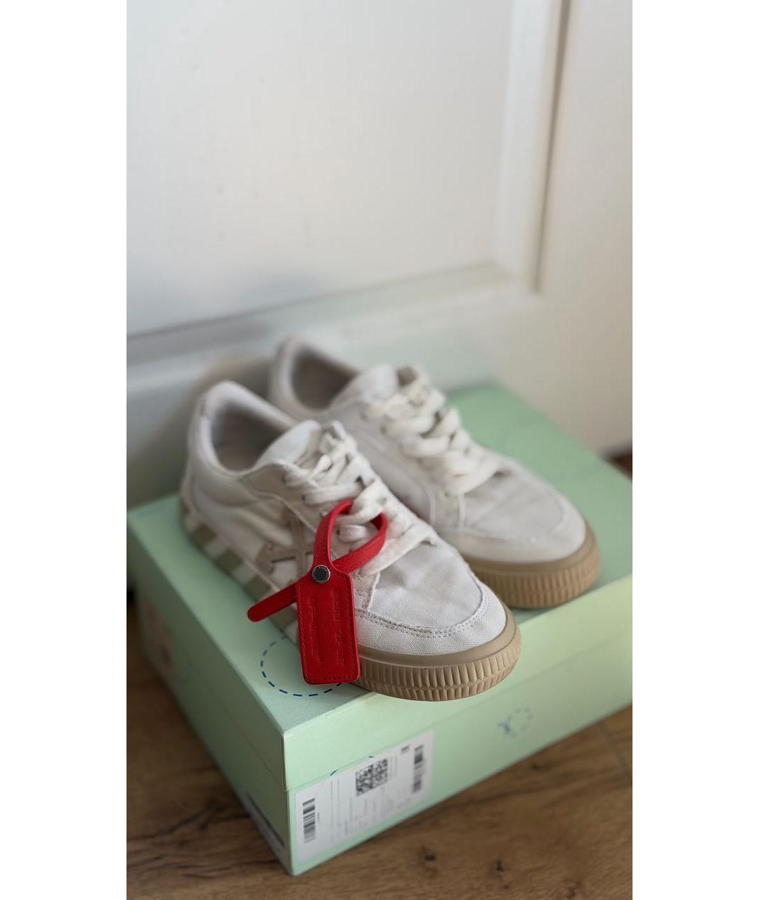 OFF-WHITE Белые текстильные кеды, фото 7