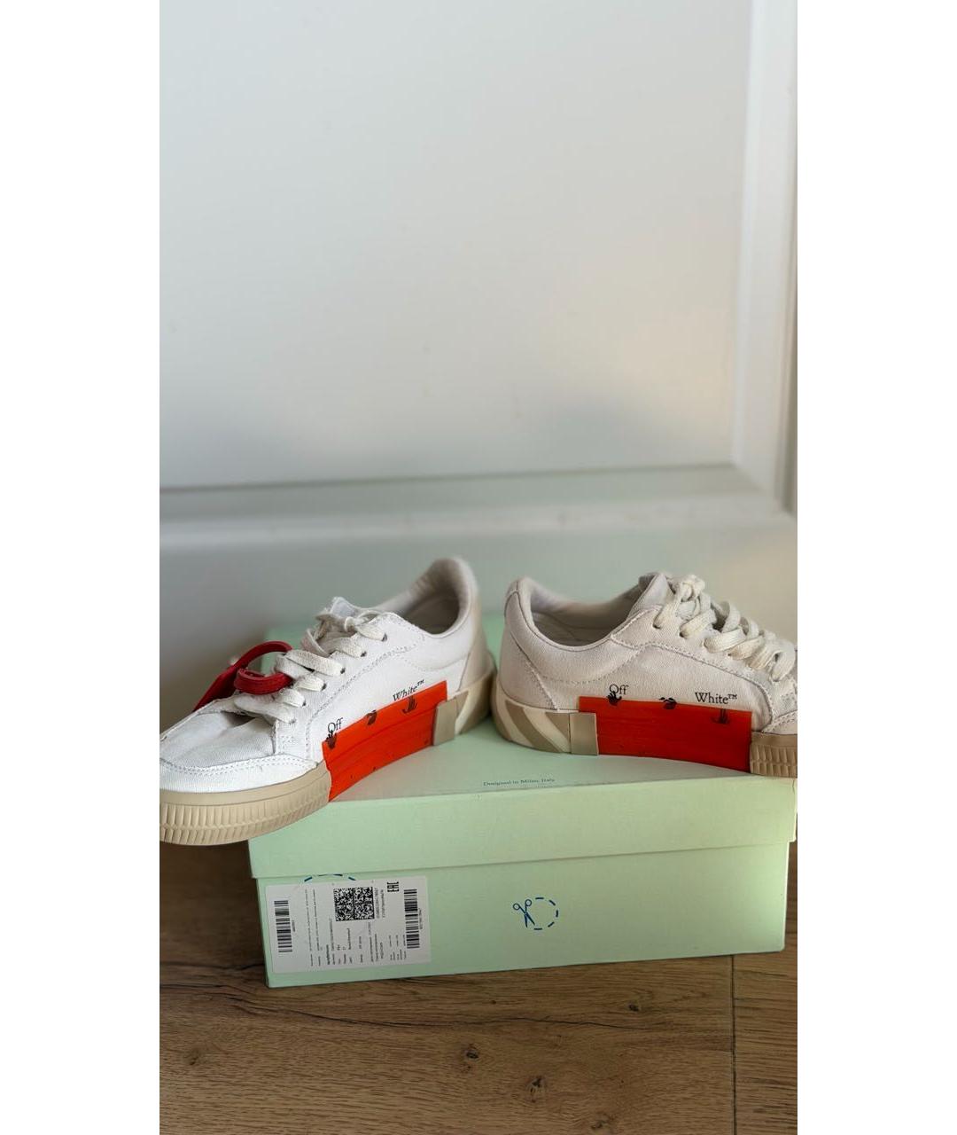 OFF-WHITE Белые текстильные кеды, фото 4