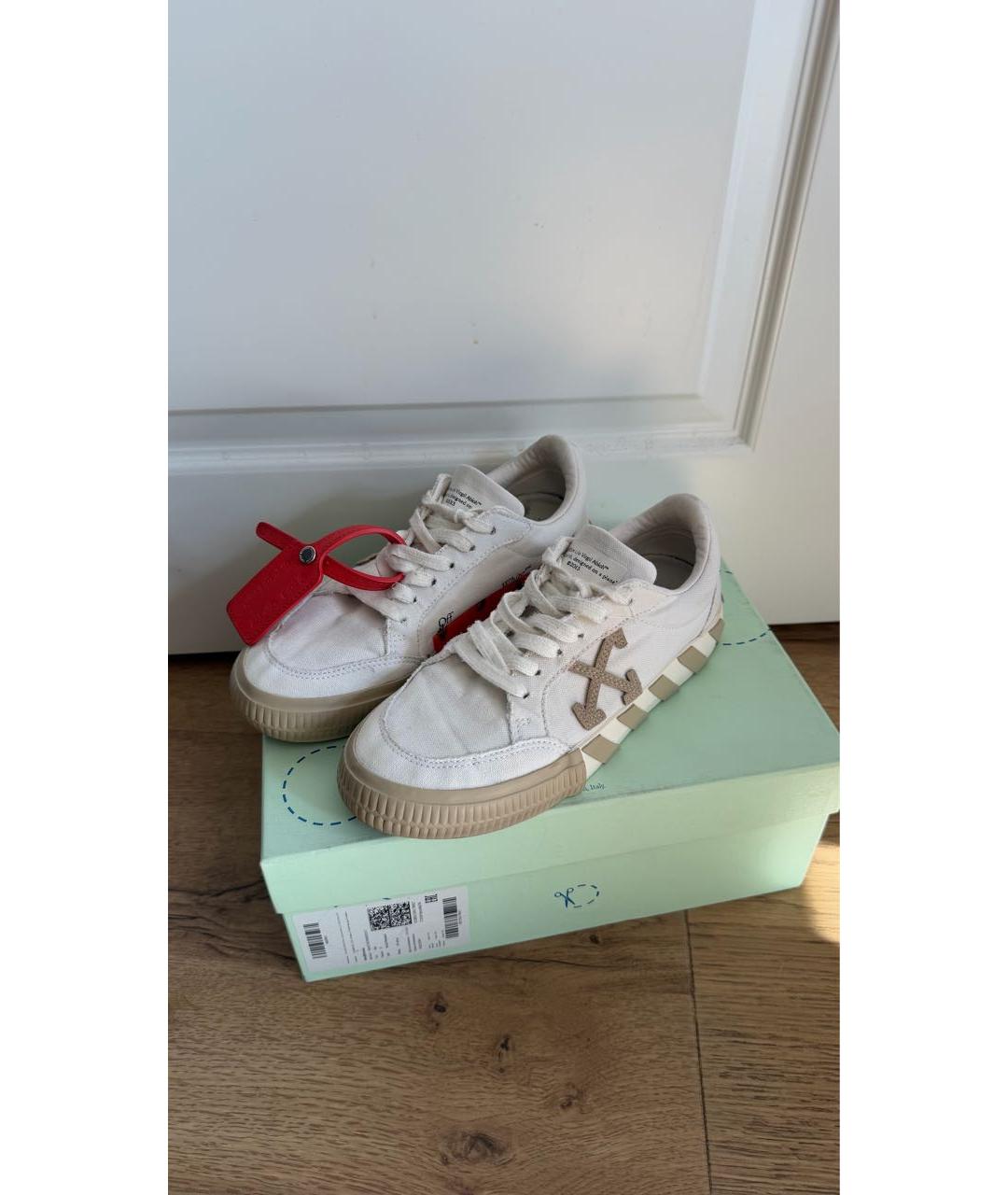 OFF-WHITE Белые текстильные кеды, фото 2
