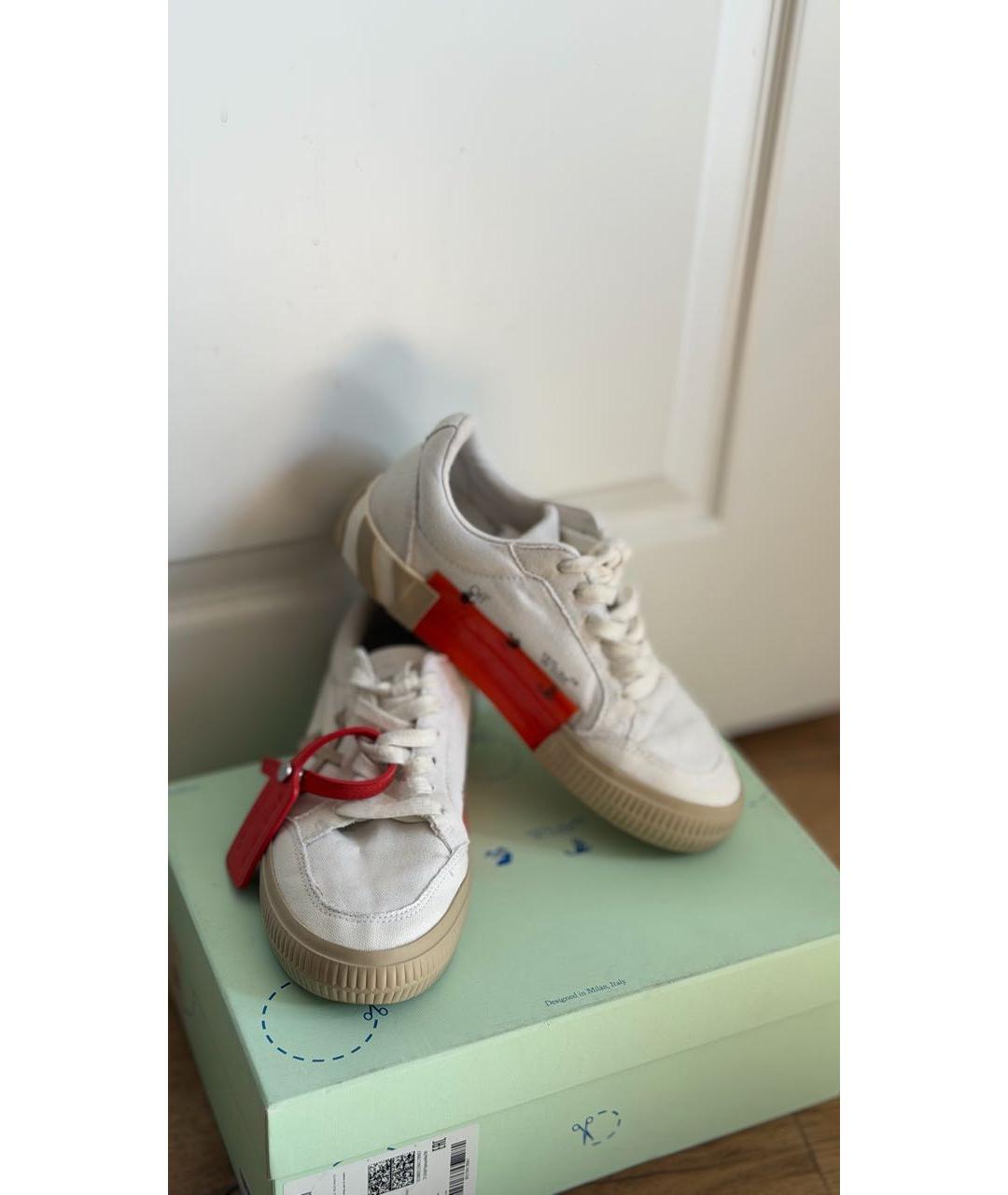 OFF-WHITE Белые текстильные кеды, фото 6