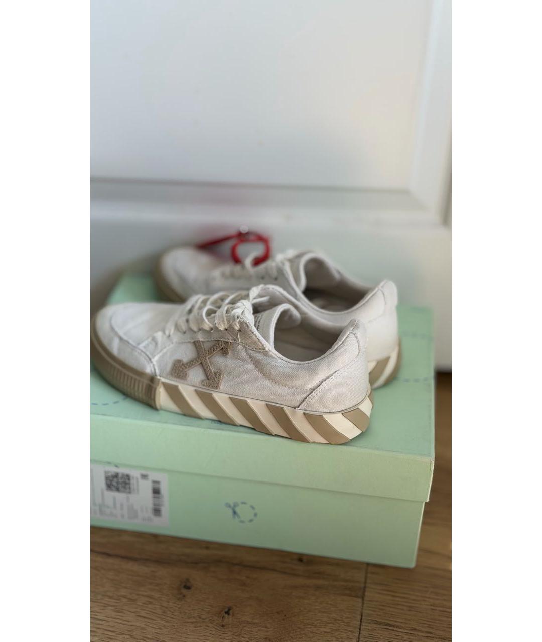 OFF-WHITE Белые текстильные кеды, фото 3