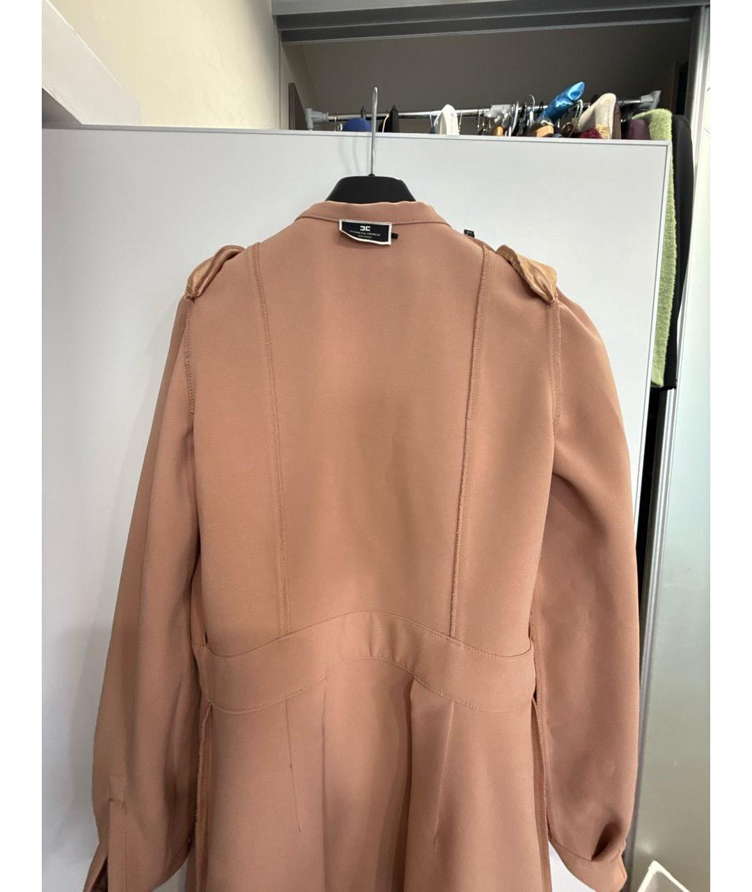 ELISABETTA FRANCHI Бежевое полиэстеровое повседневное платье, фото 3