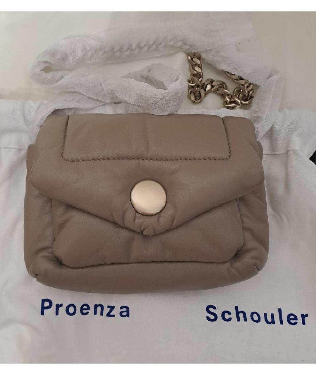 PROENZA SCHOULER Бежевая кожаная сумка через плечо, фото 6