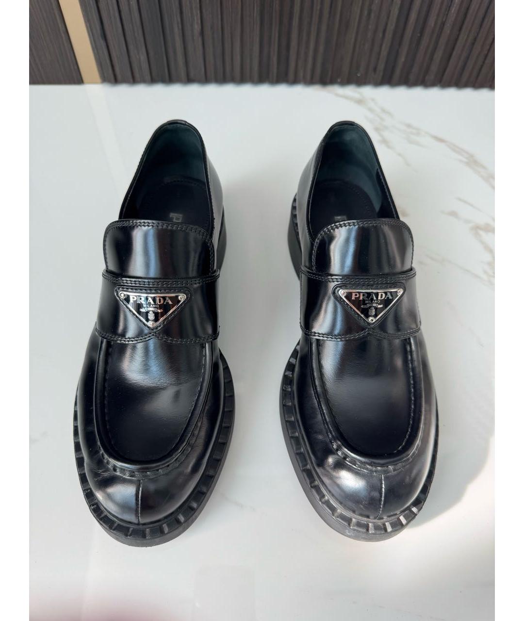 PRADA Черные кожаные лоферы, фото 2