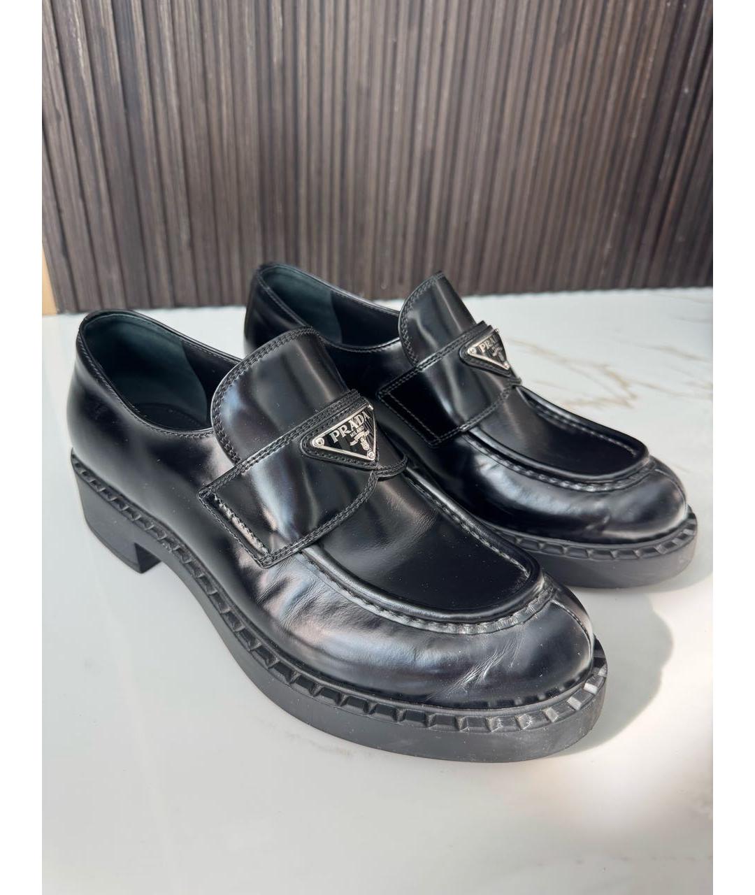 PRADA Черные кожаные лоферы, фото 4