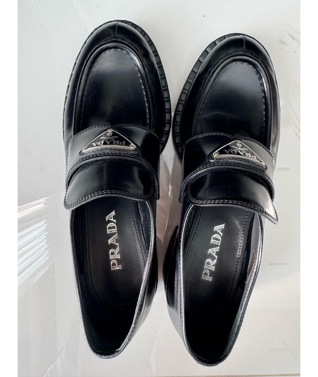PRADA Черные кожаные лоферы, фото 3