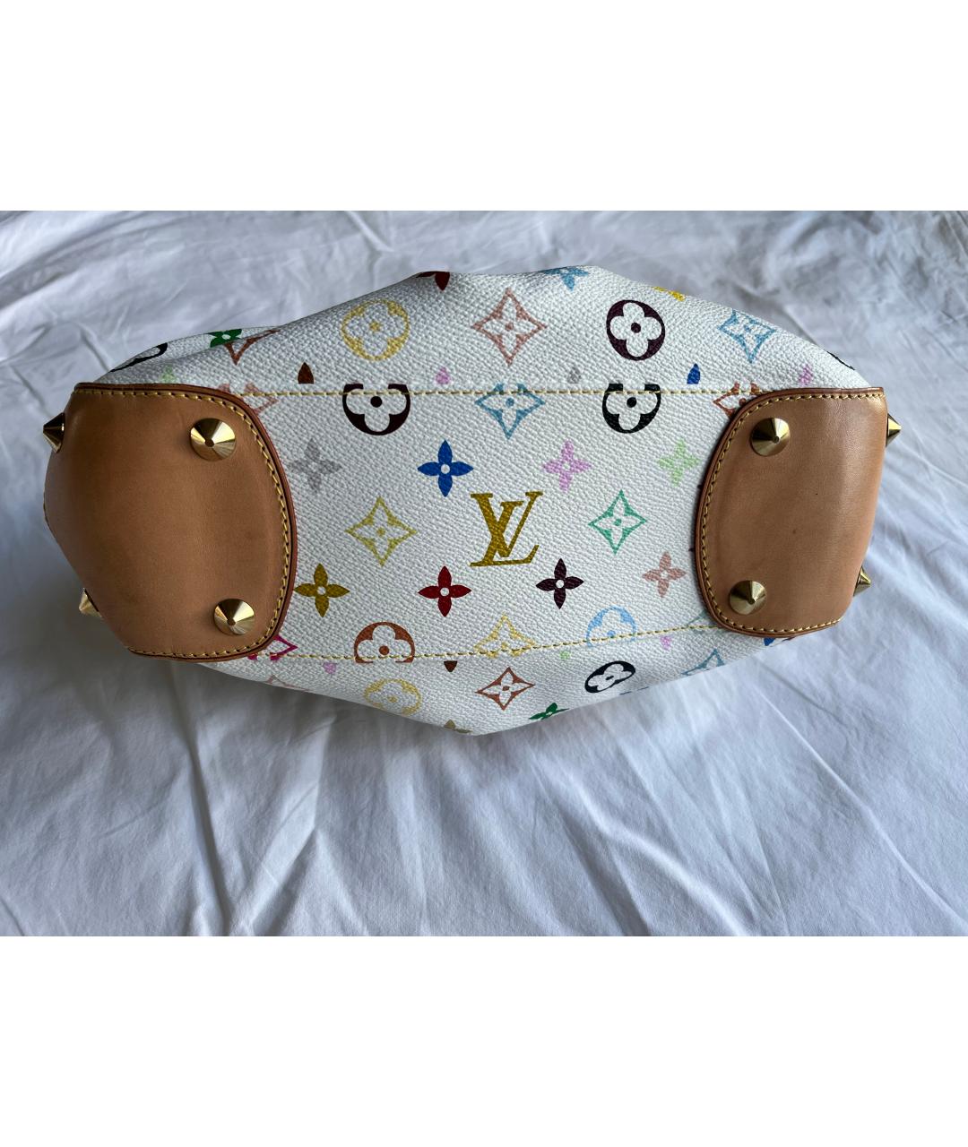 LOUIS VUITTON Белая кожаная сумка с короткими ручками, фото 7