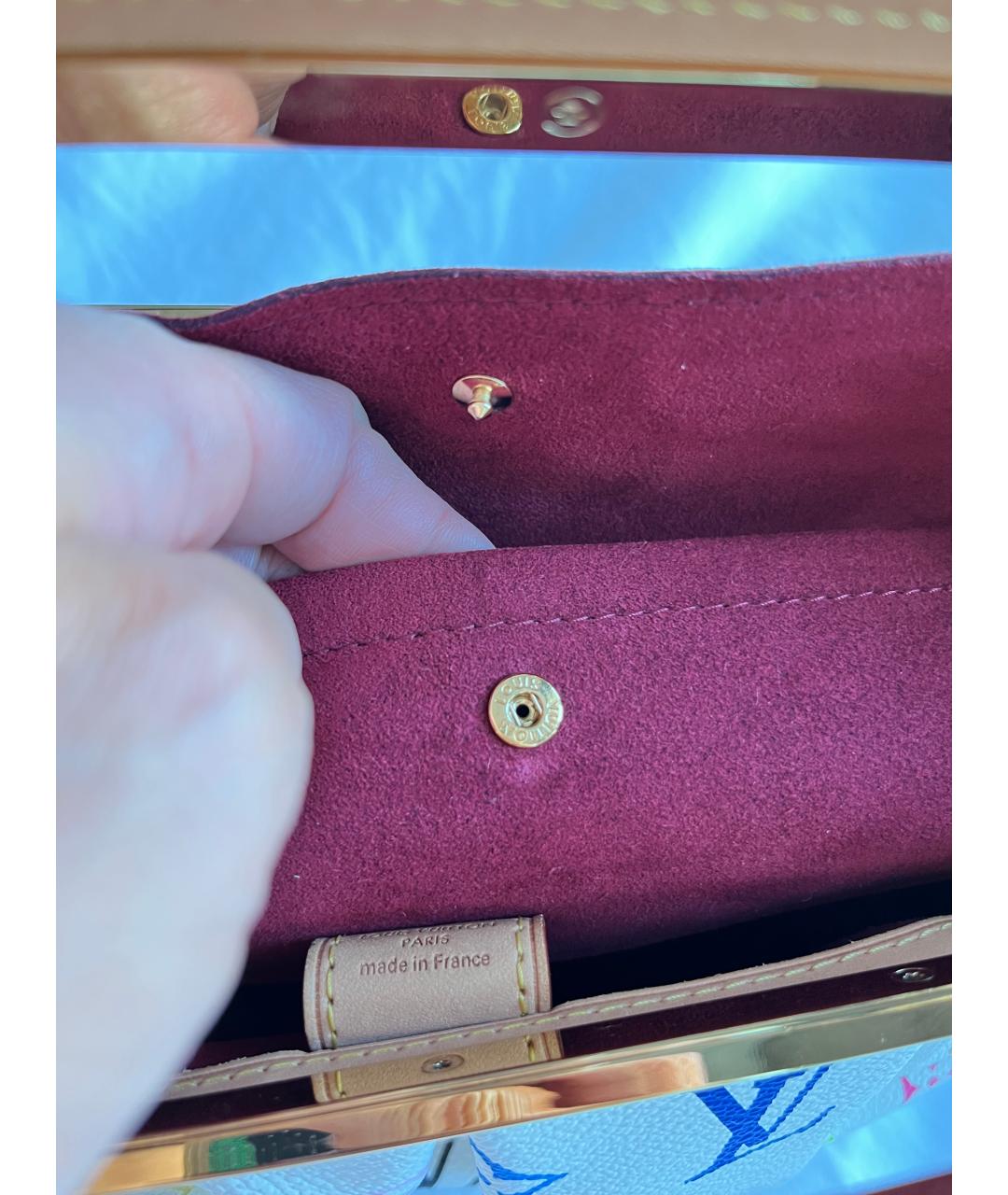 LOUIS VUITTON Белая кожаная сумка с короткими ручками, фото 9
