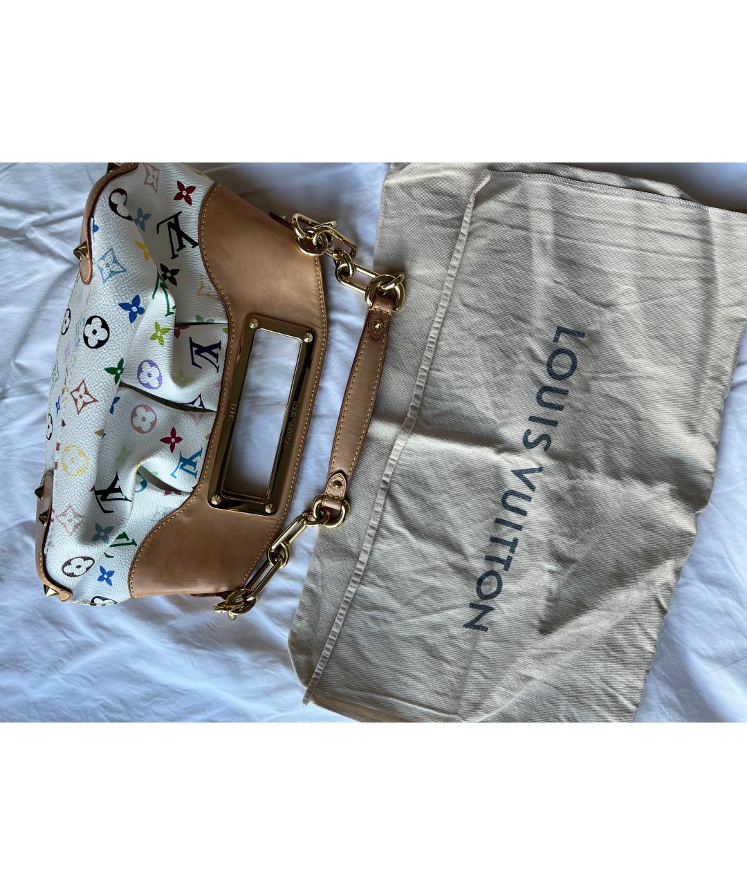 LOUIS VUITTON Белая кожаная сумка с короткими ручками, фото 8