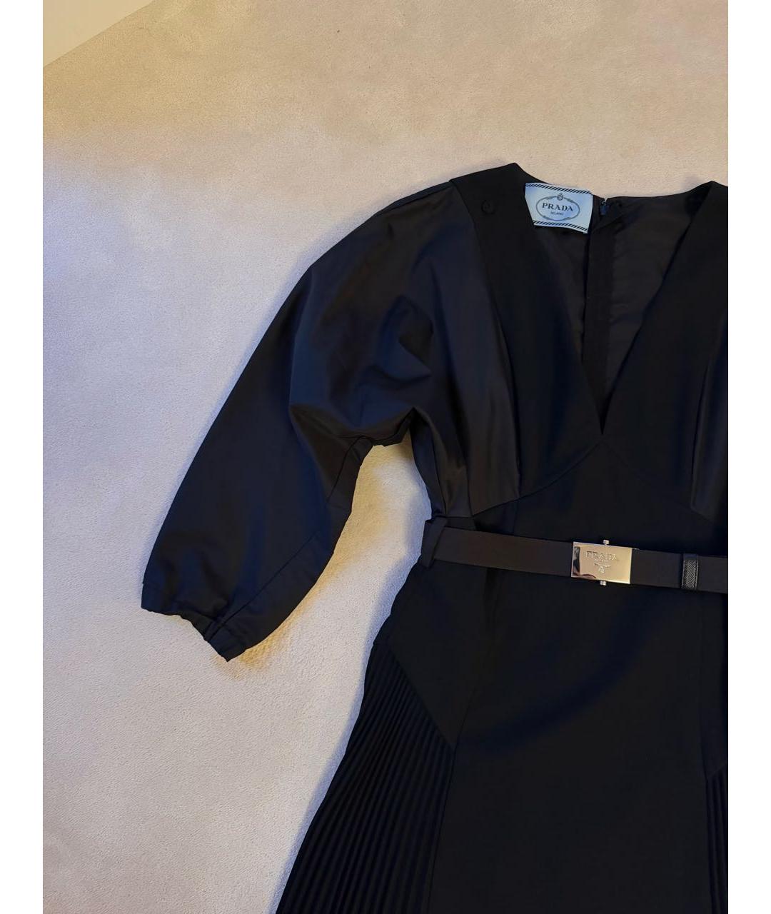 PRADA Черное полиэстеровое повседневное платье, фото 4