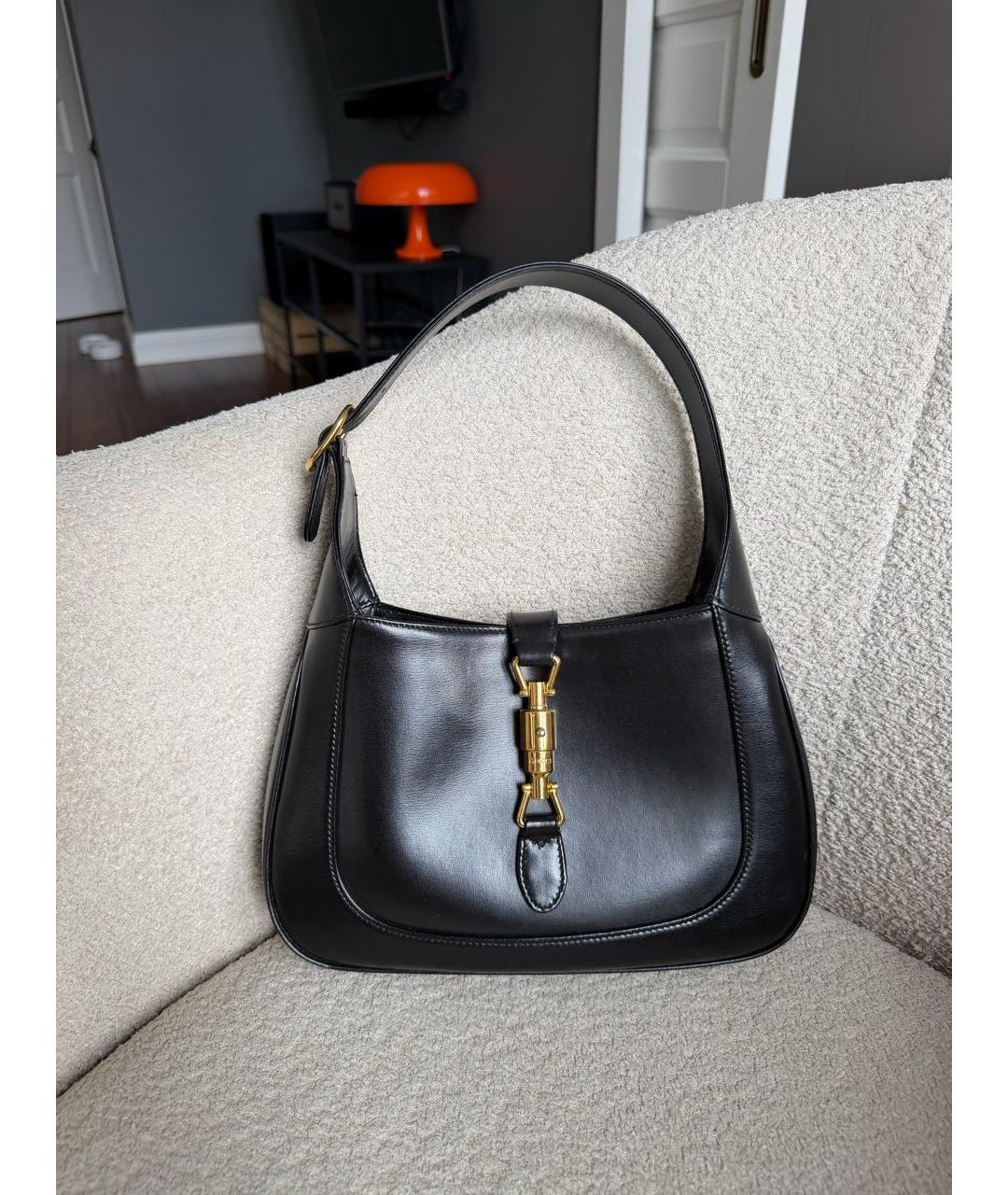 GUCCI Черная кожаная сумка с короткими ручками, фото 5