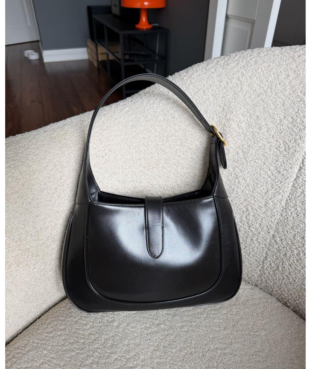GUCCI Черная кожаная сумка с короткими ручками, фото 3