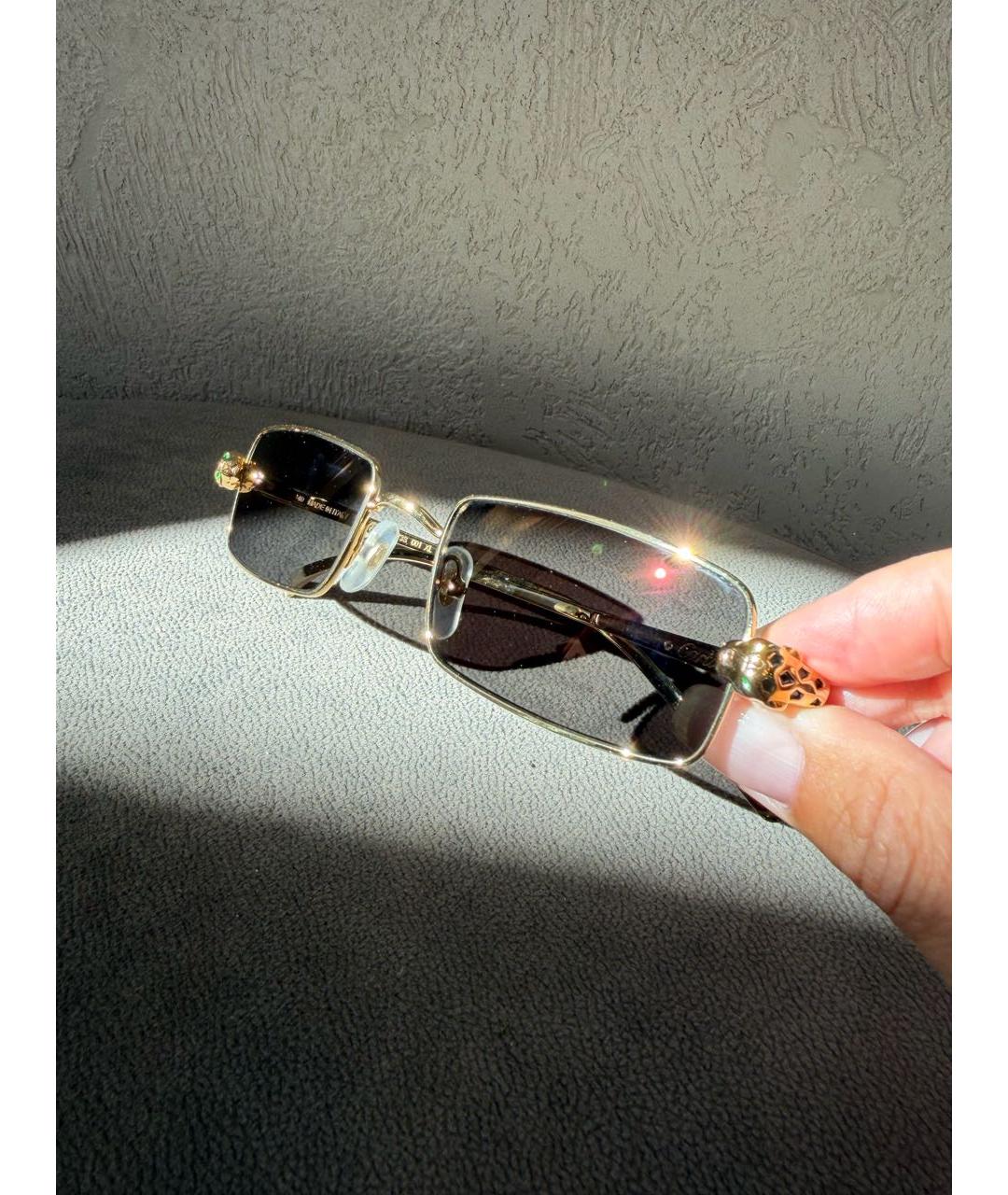 CARTIER Золотые металлические солнцезащитные очки, фото 6