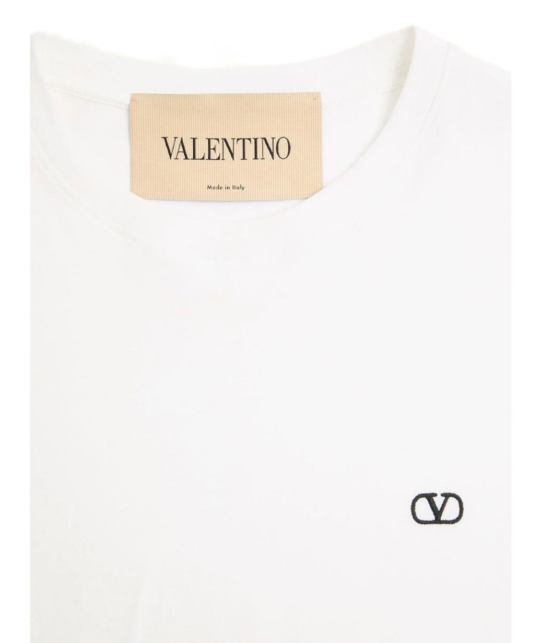 VALENTINO Белая хлопковая футболка, фото 2