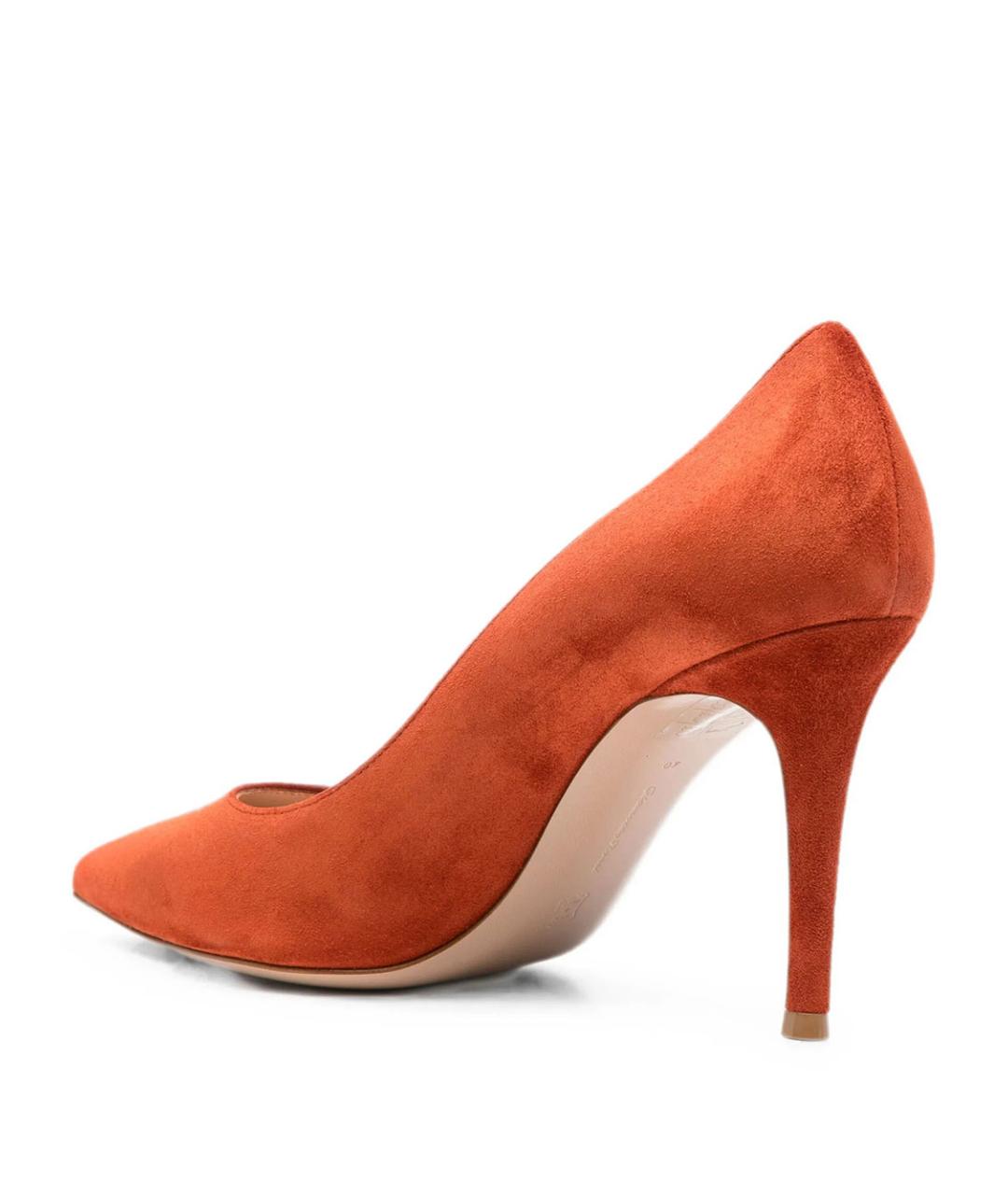 GIANVITO ROSSI Оранжевые замшевые туфли, фото 4