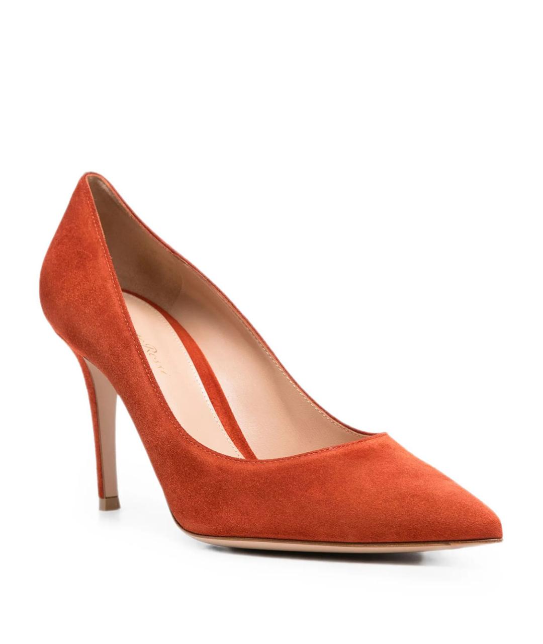 GIANVITO ROSSI Оранжевые замшевые туфли, фото 2