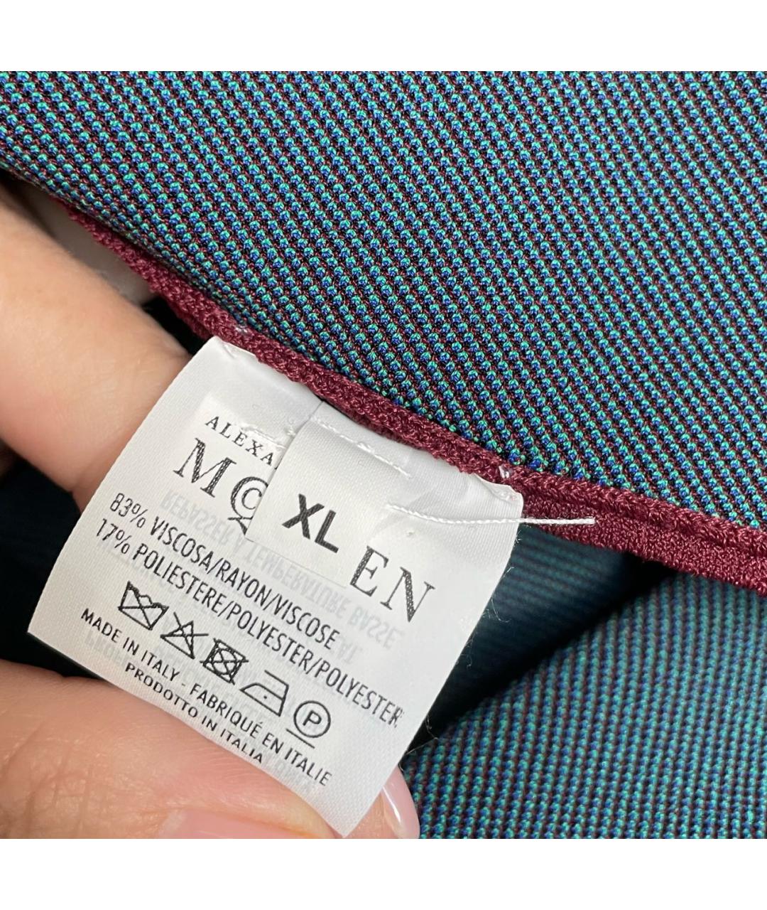 ALEXANDER MCQUEEN Бордовое вискозное коктейльное платье, фото 4